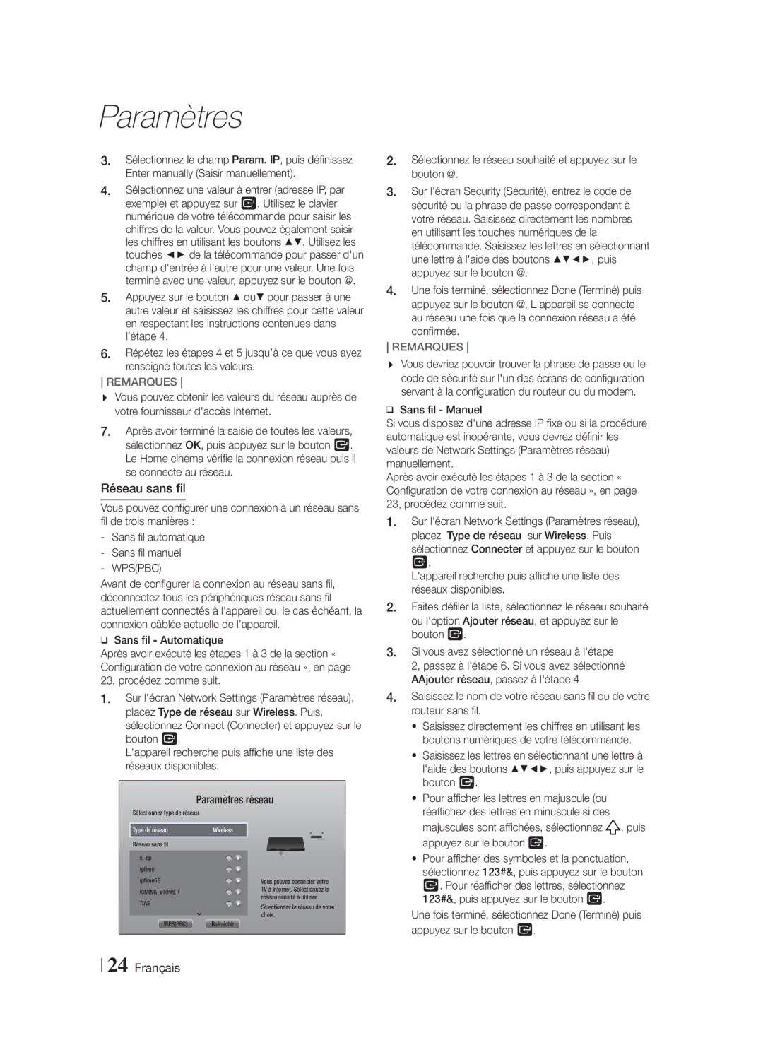 Samsung HT-FS5200/EN, HT-F5200/ZF, HT-FS5200/ZF manual Réseau sans fil, Wpspbc 