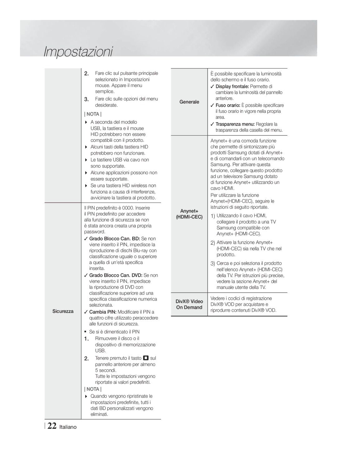 Samsung HT-FS5200/ZF manual Selezionato in Impostazioni, Mouse. Appare il menu, Semplice, Desiderate, Seconda del modello 