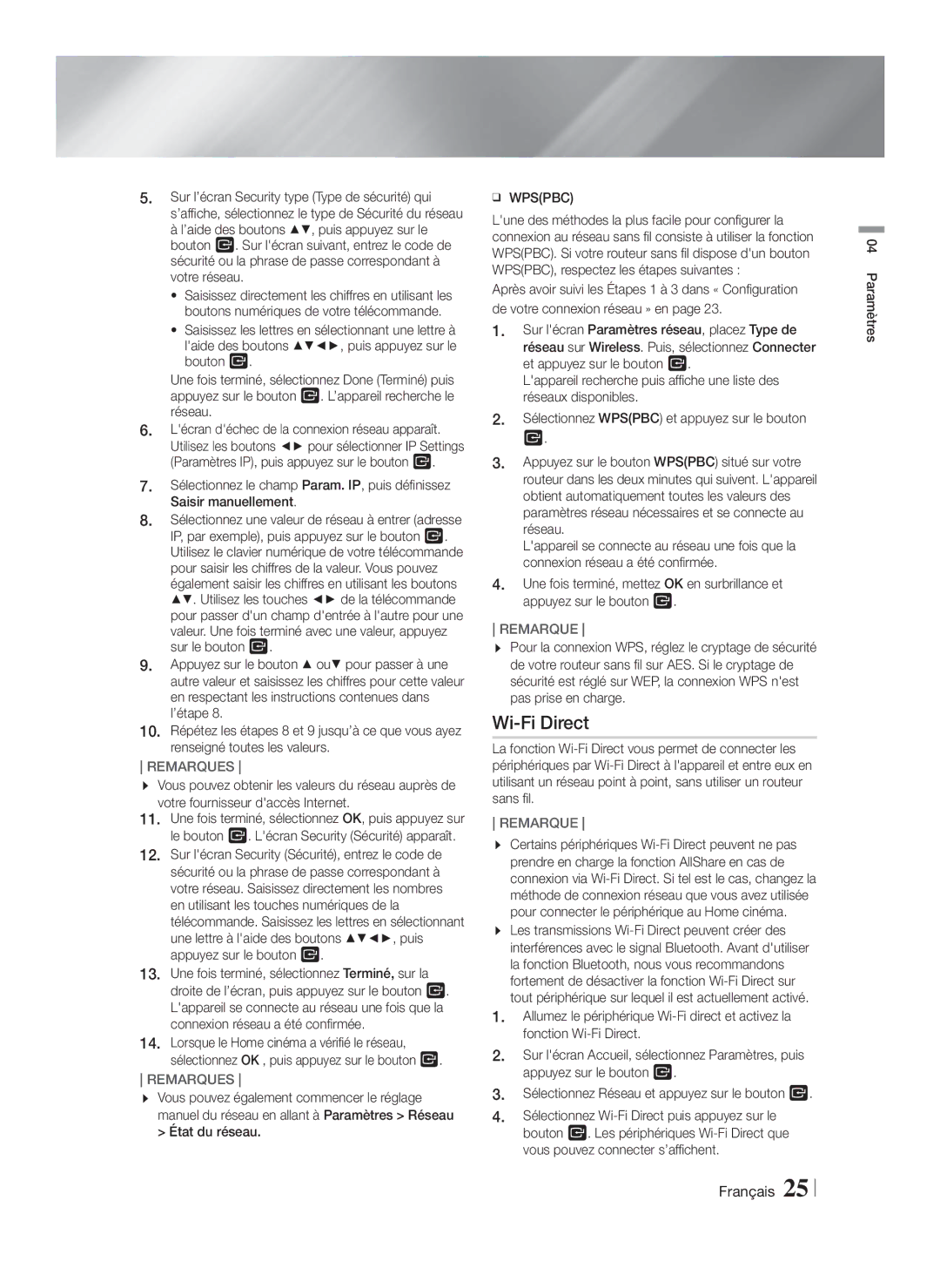 Samsung HT-F5200/XN, HT-FS5200/XN, HT-F5200/EN, HT-FS5200/EN, HT-F5200/ZF, HT-FS5200/ZF manual Wi-Fi Direct 