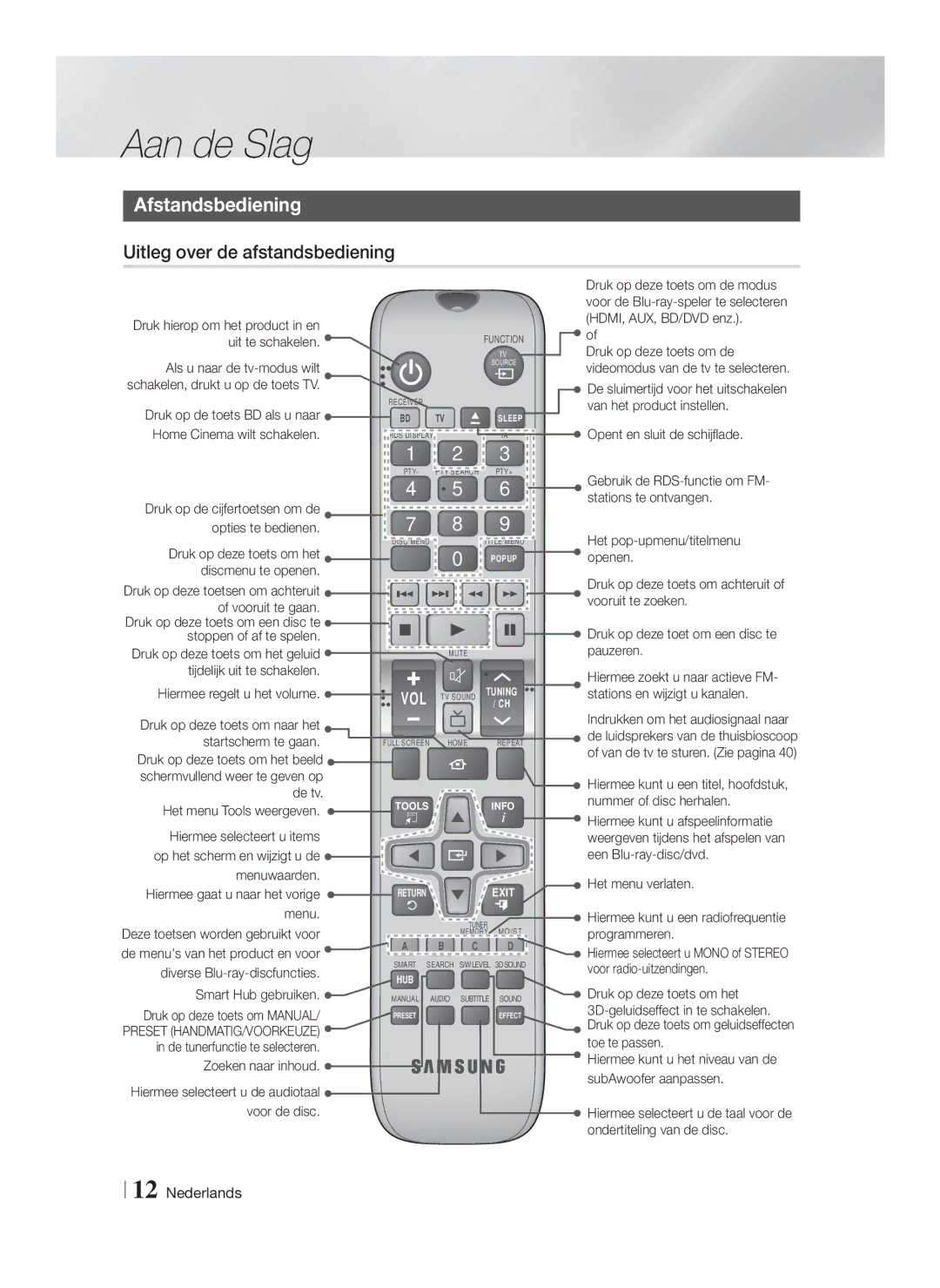 Samsung HT-F5200/ZF manual Druk op de toets BD als u naar, Home Cinema wilt schakelen, Vooruit te zoeken, Pauzeren, Menu 