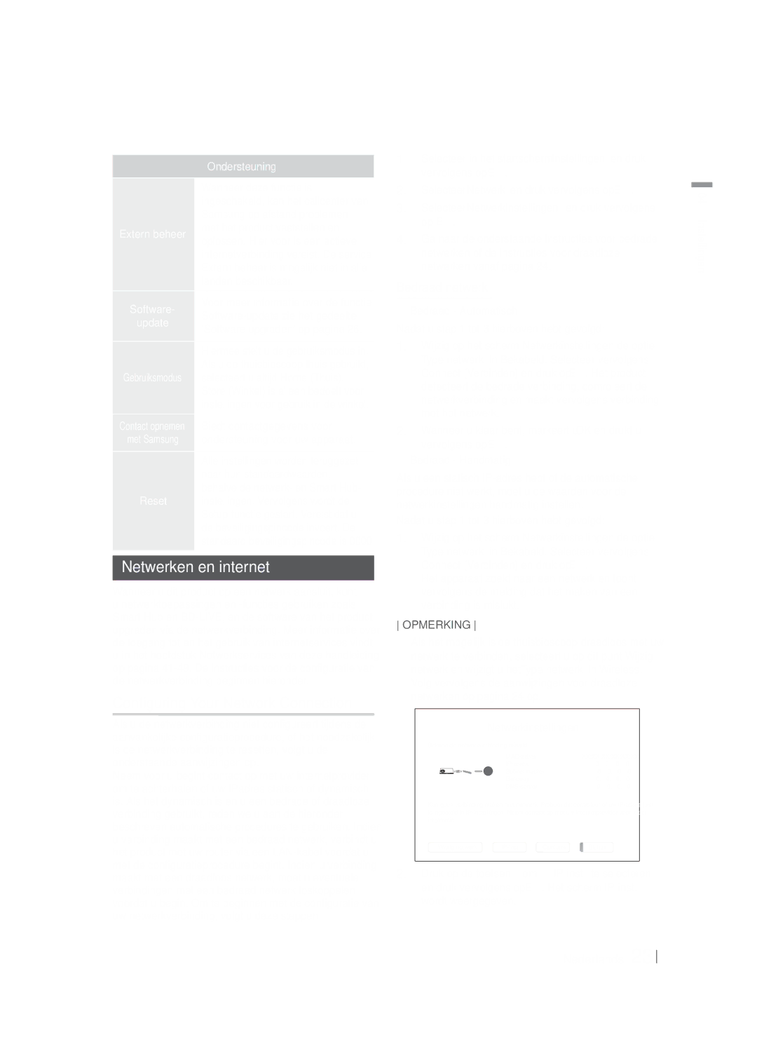 Samsung HT-FS5200/EN, HT-FS5200/XN, HT-F5200/XN Netwerken en internet, Configuring Your Network Connection, Bedraad netwerk 