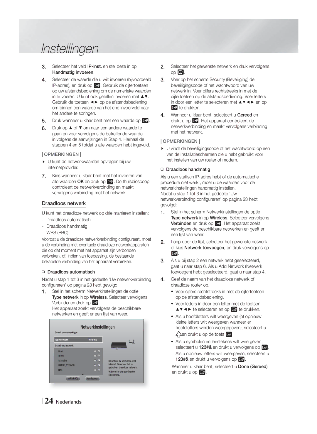 Samsung HT-F5200/ZF, HT-FS5200/XN, HT-F5200/XN, HT-F5200/EN, HT-FS5200/EN, HT-FS5200/ZF manual Draadloos netwerk, Wps Pbc 