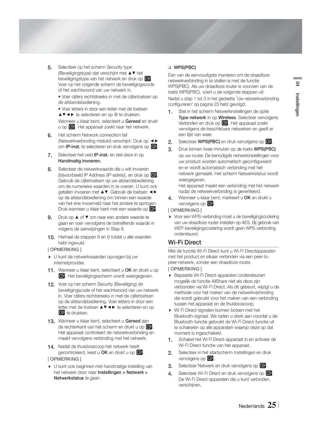 Samsung HT-FS5200/ZF, HT-FS5200/XN, HT-F5200/XN, HT-F5200/EN, HT-FS5200/EN, HT-F5200/ZF manual Wi-Fi Direct 