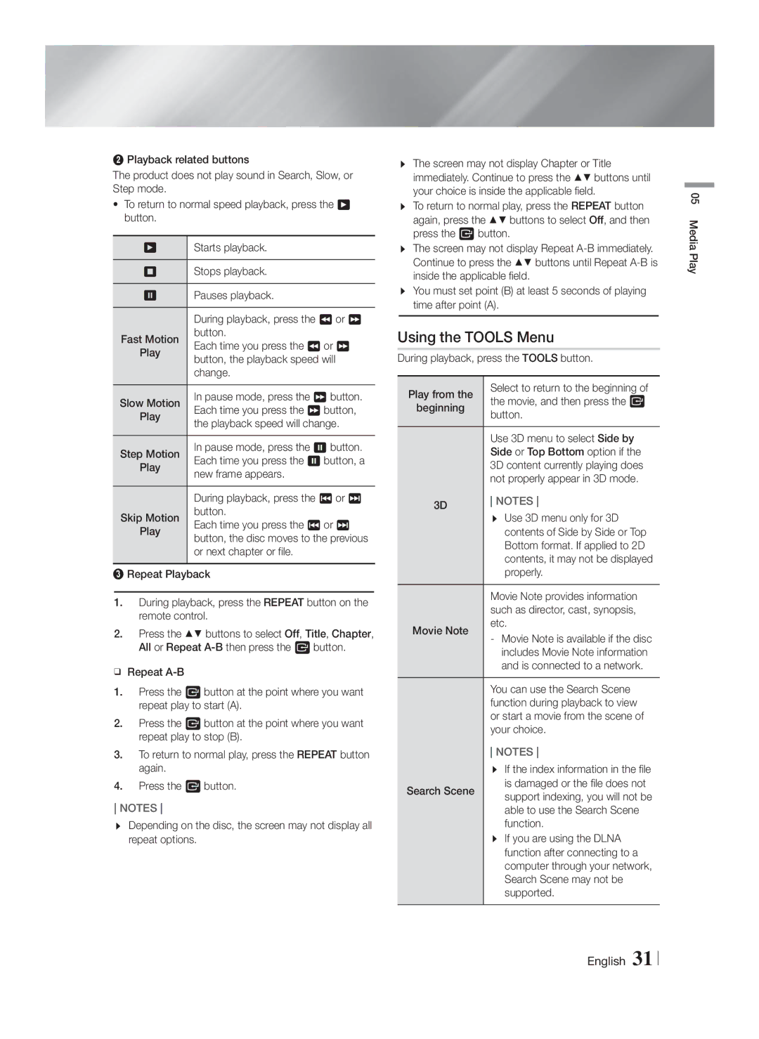 Samsung HT-FS6200/XE, HT-FS6200/XN, HT-FS6200/EN, HT-FS6200/ZF manual Using the Tools Menu 