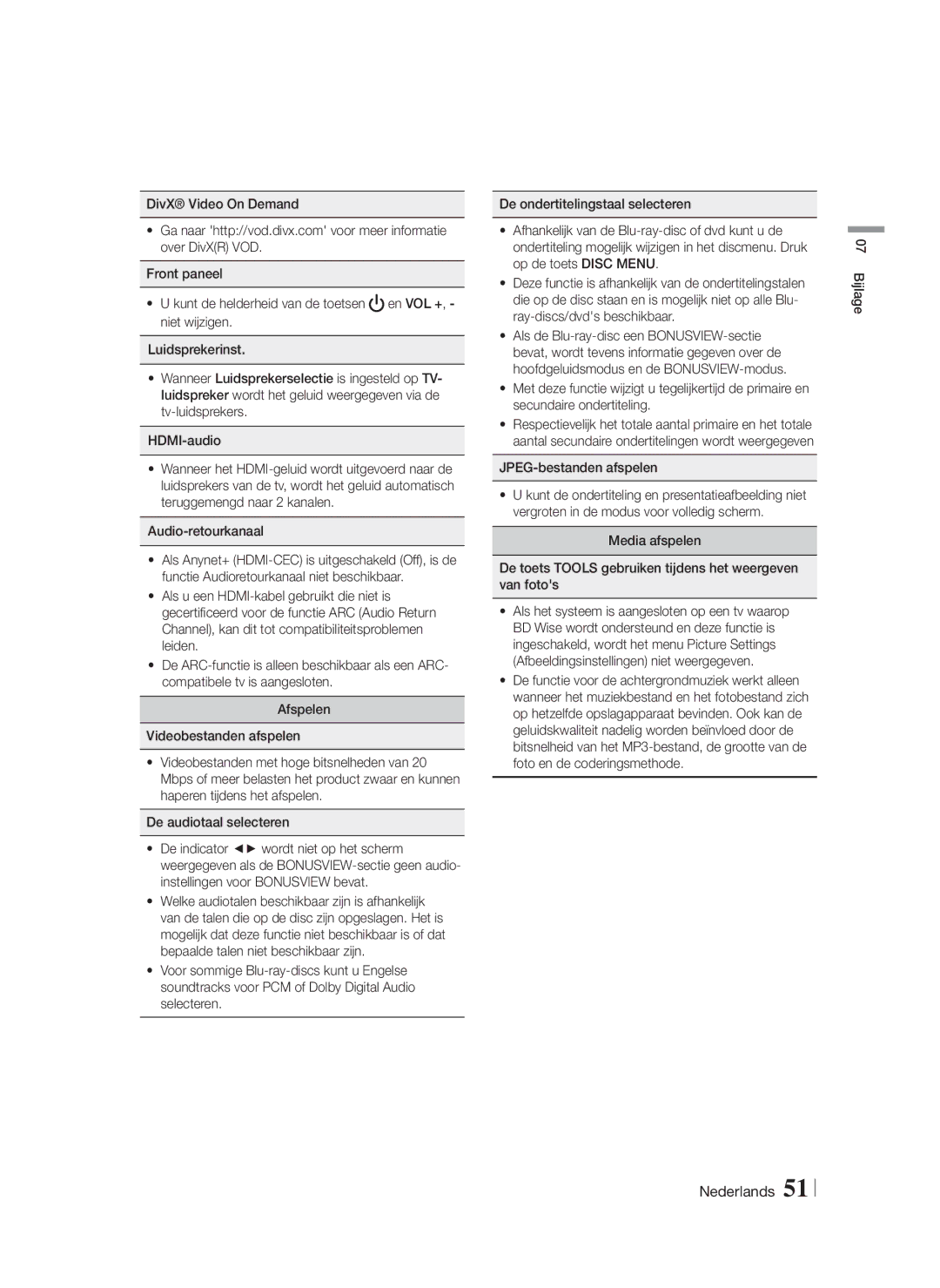 Samsung HT-FS6200/XN, HT-FS6200/EN, HT-FS6200/ZF manual JPEG-bestanden afspelen, Bijlage 