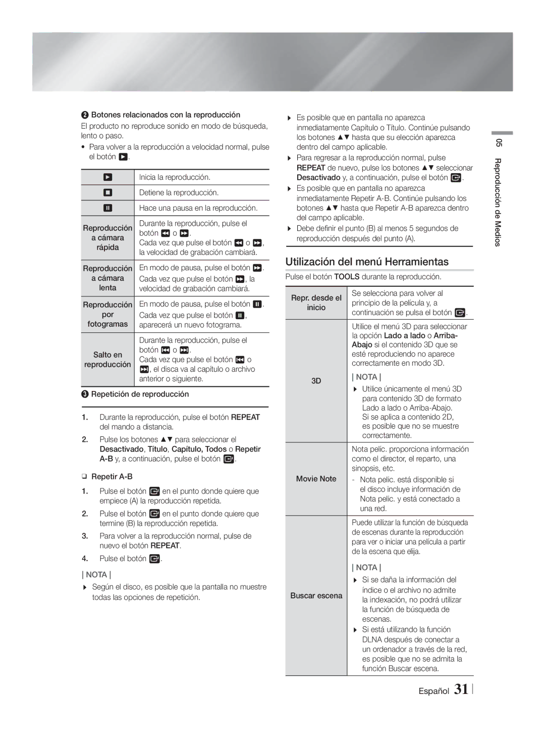 Samsung HT-FS6200/ZF manual Utilización del menú Herramientas 