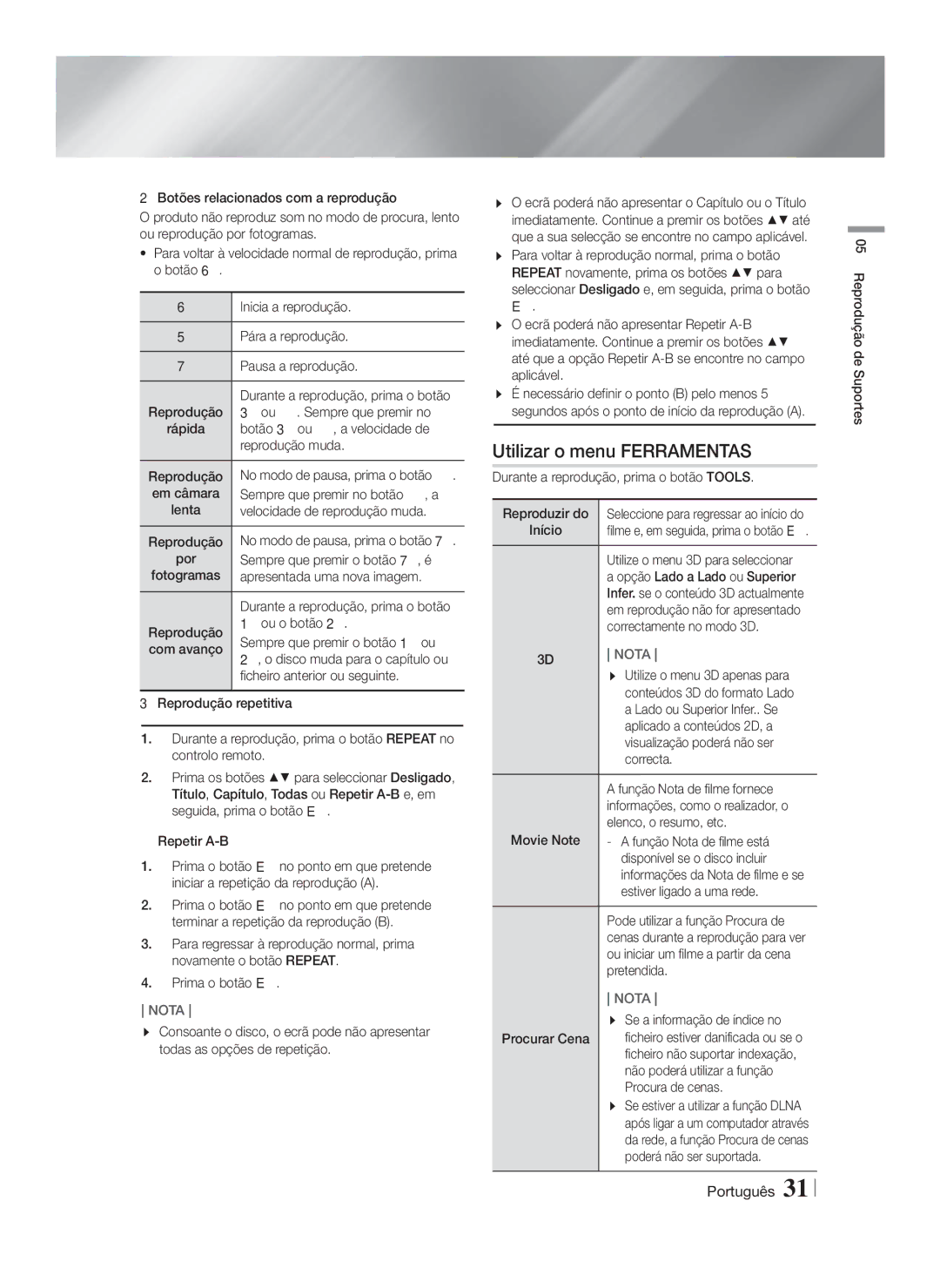 Samsung HT-FS6200/ZF manual Utilizar o menu Ferramentas 