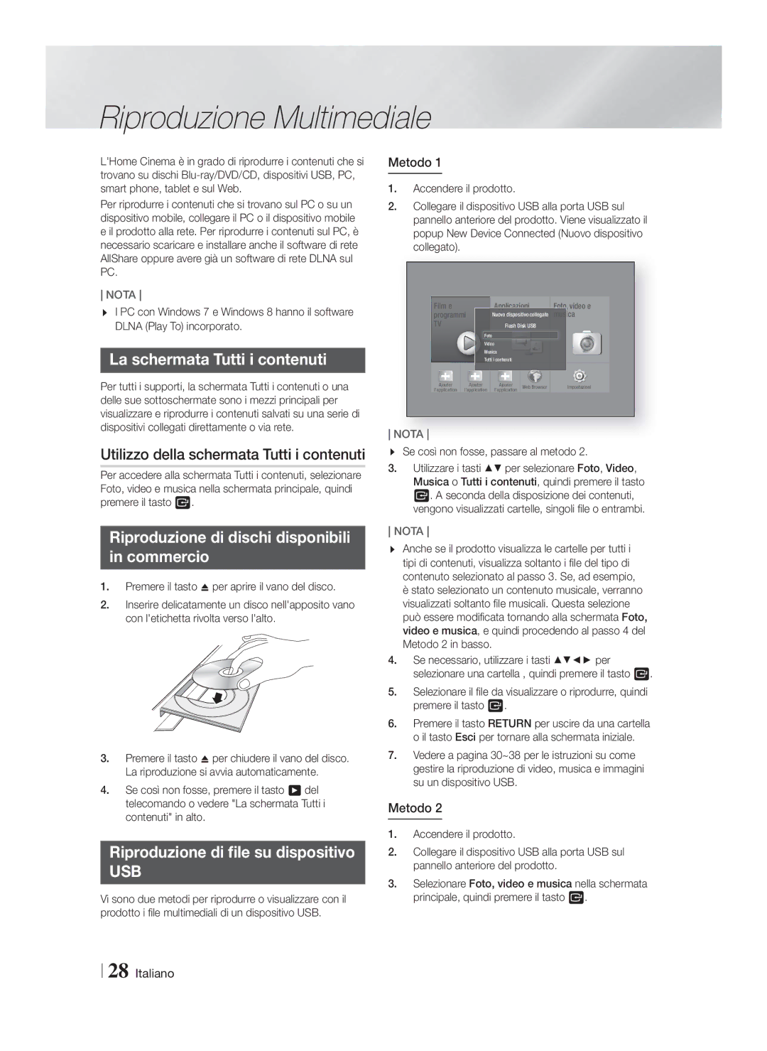 Samsung HT-FS6200/ZF Riproduzione Multimediale, La schermata Tutti i contenuti, Utilizzo della schermata Tutti i contenuti 