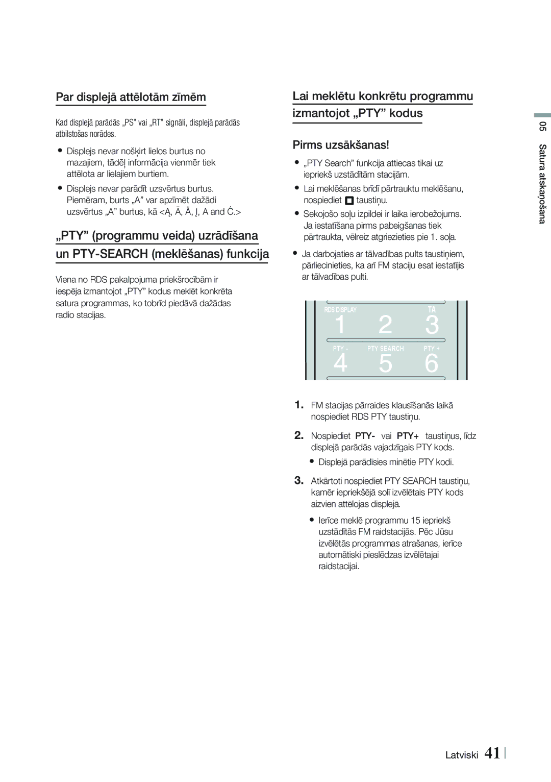 Samsung HT-FS9200/EN manual Par displejā attēlotām zīmēm 