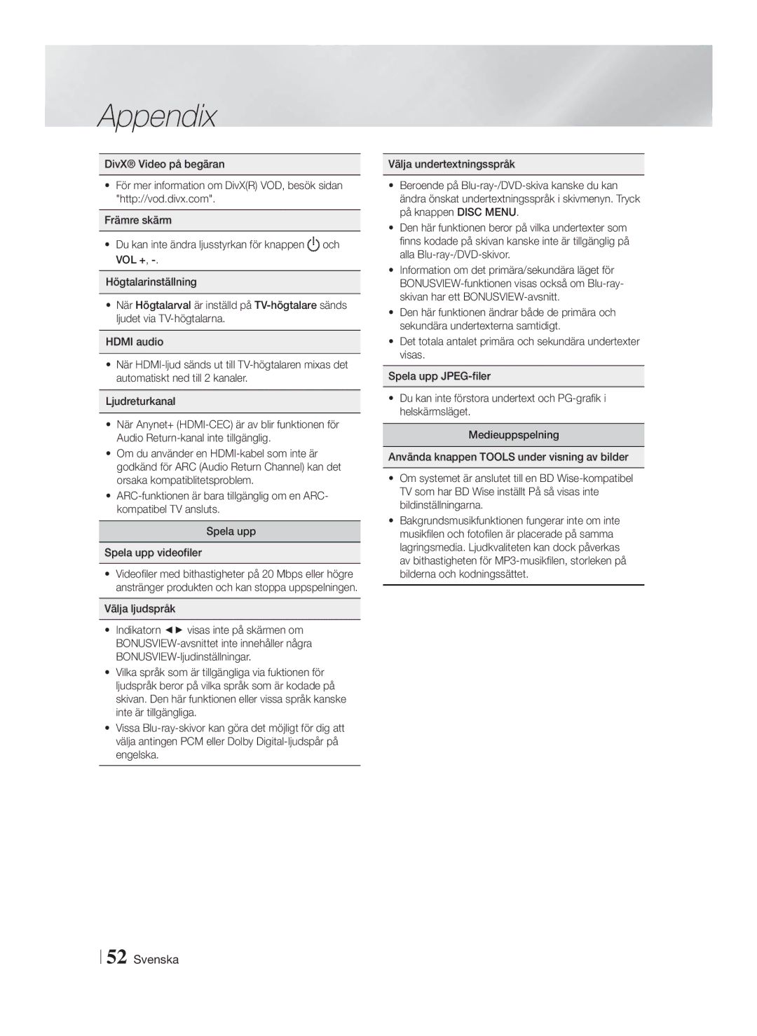 Samsung HT-FS9200/XE manual Välja ljudspråk 