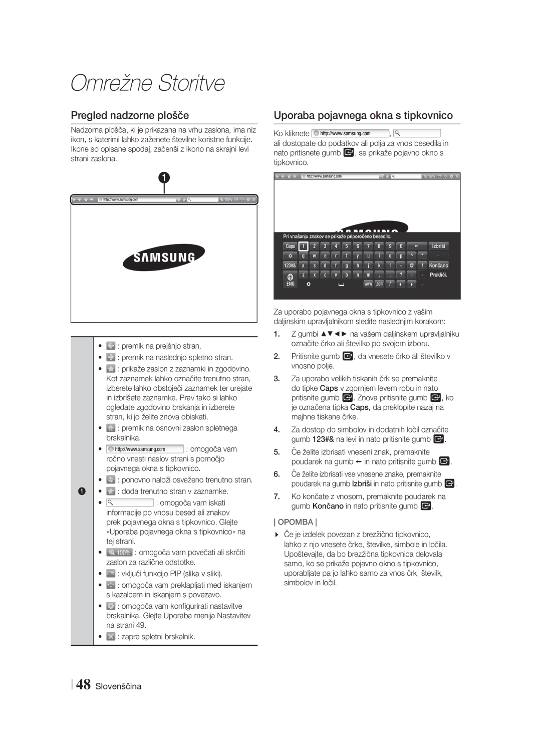 Samsung HT-FS9200/XN, HT-FS9200/EN manual Pregled nadzorne plošče, Uporaba pojavnega okna s tipkovnico 