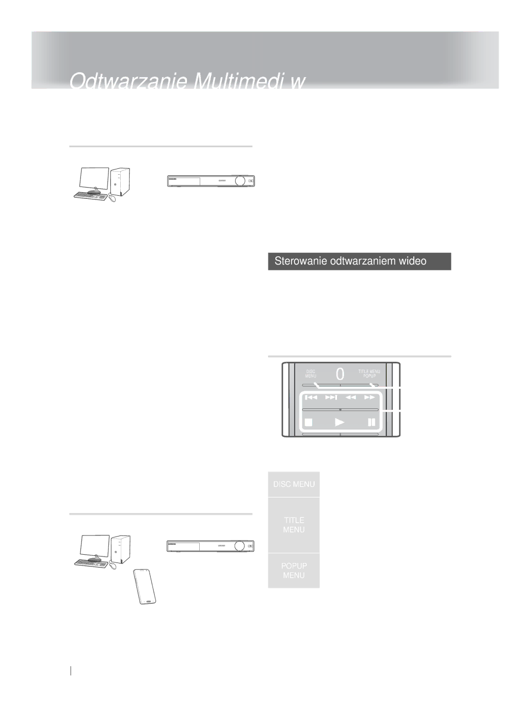 Samsung HT-FS9200/XN, HT-FS9200/EN manual Sterowanie odtwarzaniem wideo, Przyciski pilota służące do odtwarzania wideo, Menu 