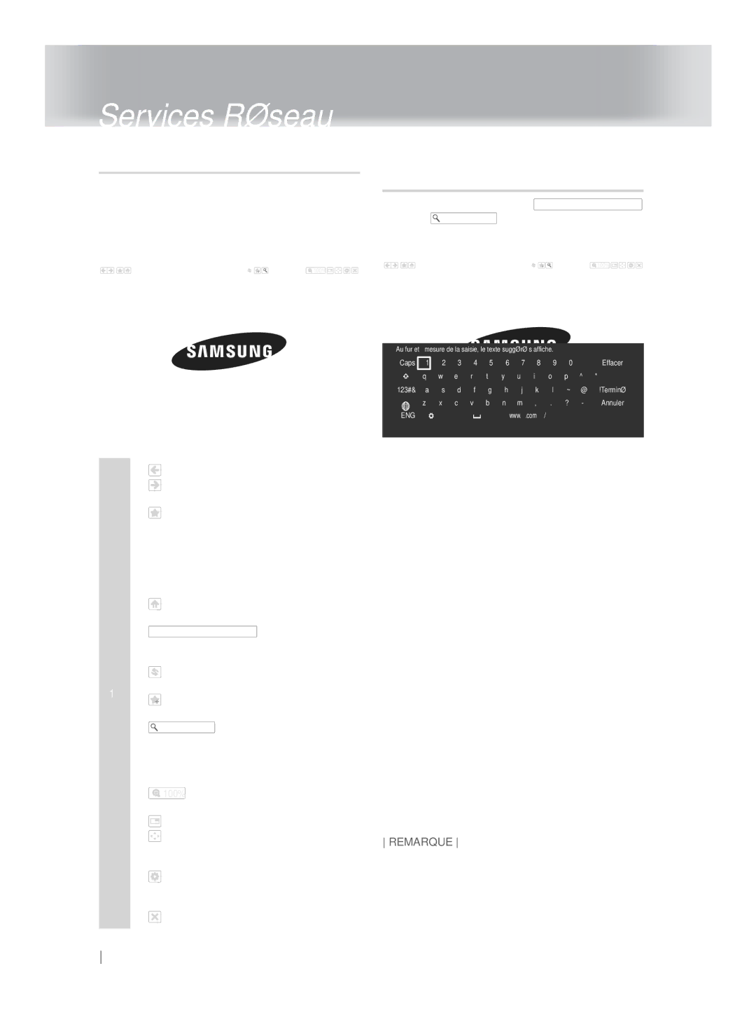 Samsung HT-FS9200/XN manual Utilisation de la fenêtre contextuelle du clavier, Le panneau de commande en un coup d’œil 