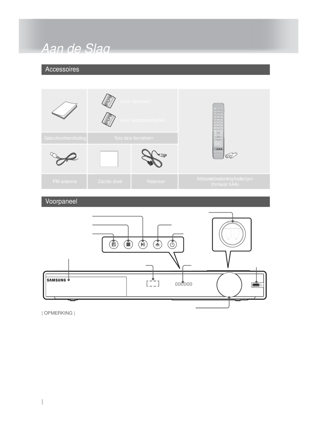 Samsung HT-FS9200/ZF, HT-FS9200/XN manual Voorpaneel 