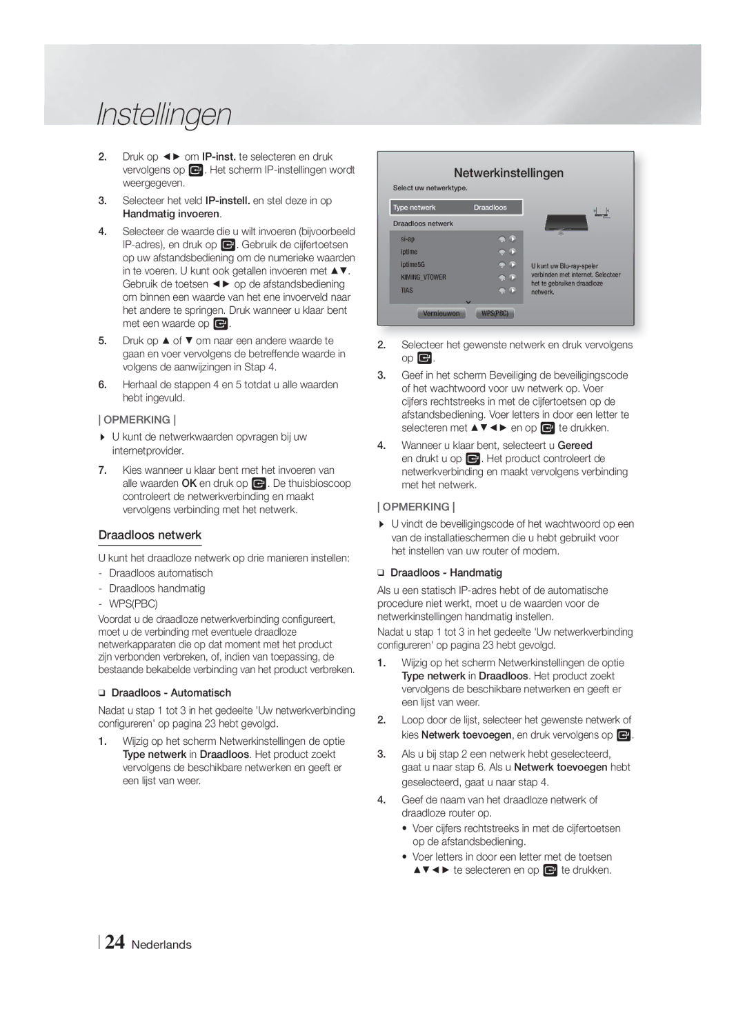 Samsung HT-FS9200/ZF, HT-FS9200/XN manual Draadloos netwerk 