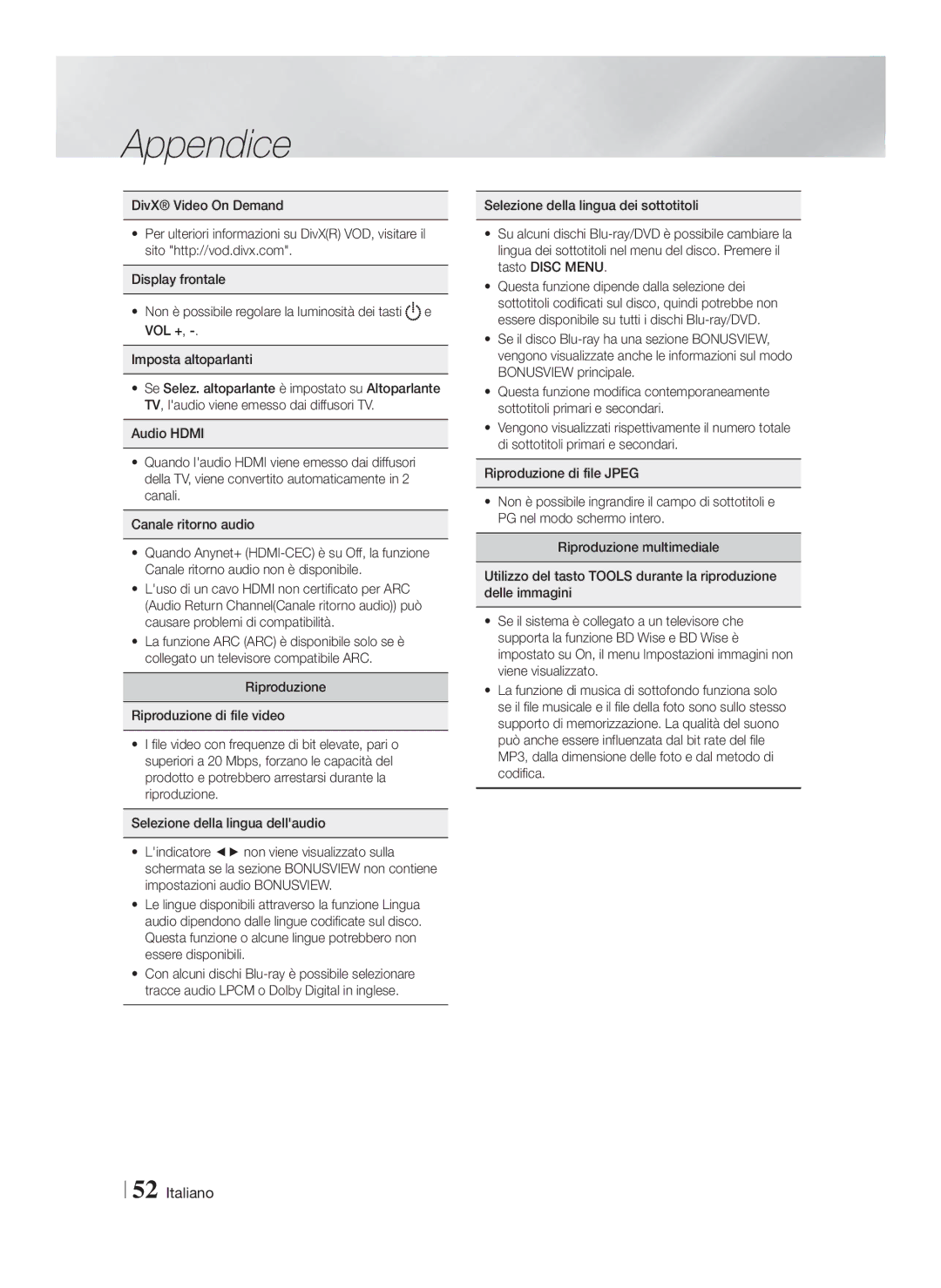 Samsung HT-FS9200/ZF manual Appendice 