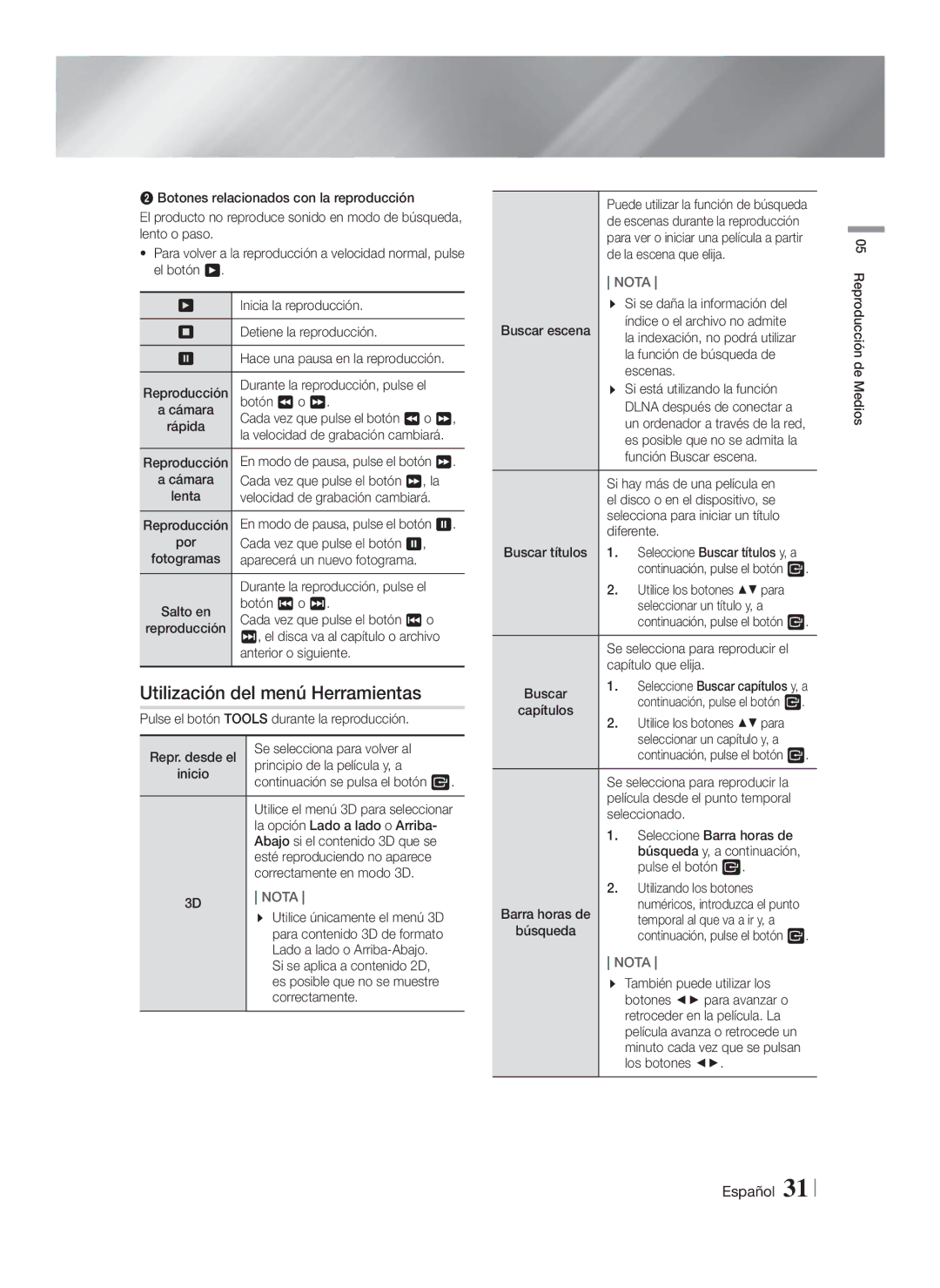 Samsung HT-FS9200/ZF manual Utilización del menú Herramientas 