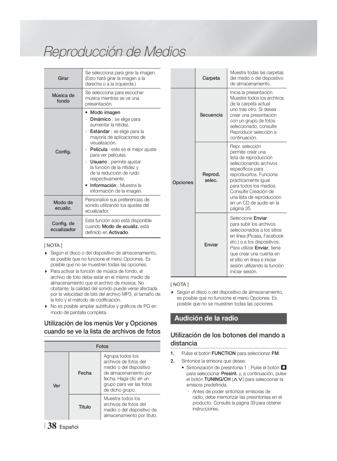 Samsung HT-FS9200/ZF manual Audición de la radio, Utilización de los botones del mando a distancia 