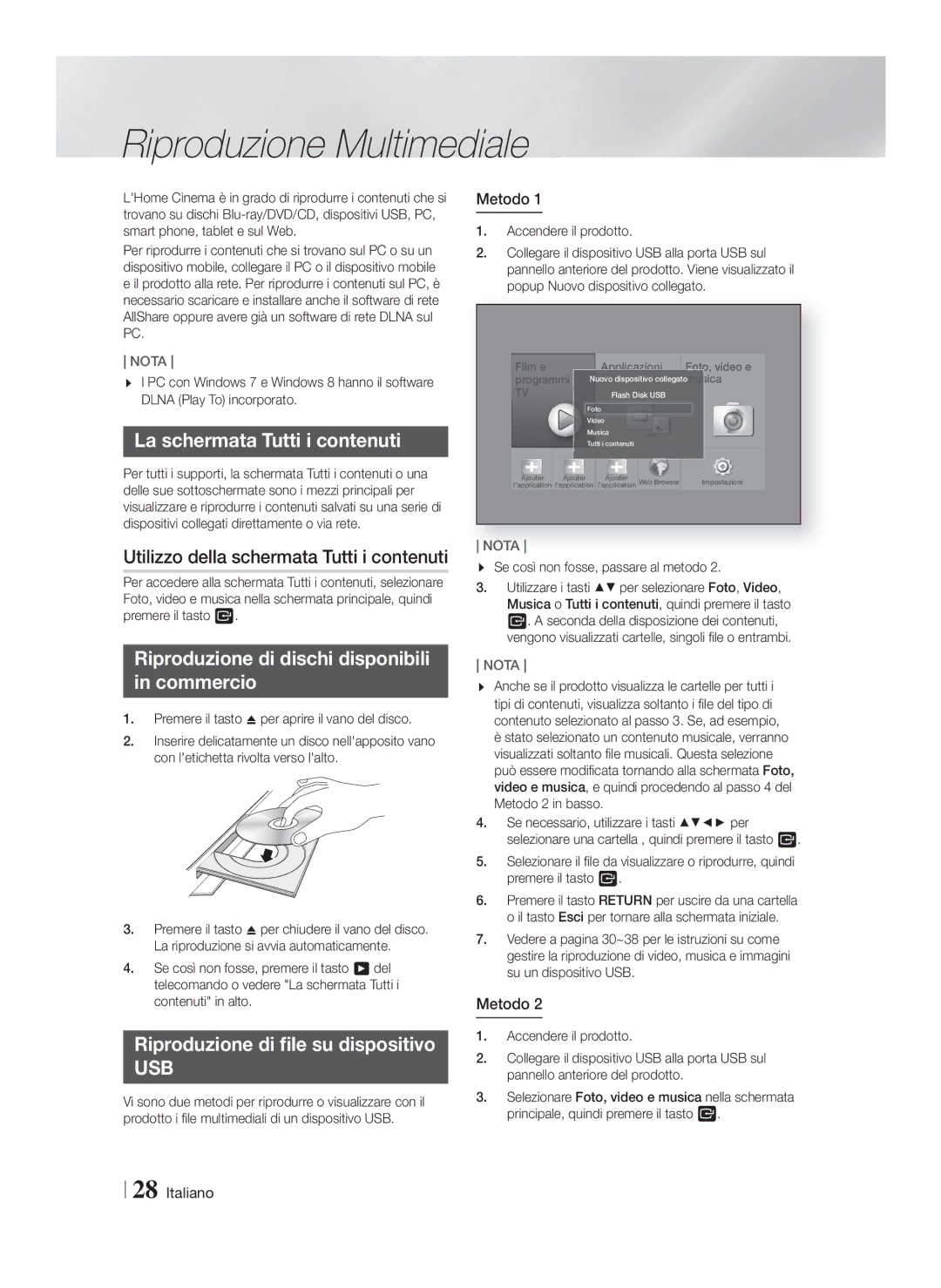 Samsung HT-FS9200/ZF Riproduzione Multimediale, La schermata Tutti i contenuti, Utilizzo della schermata Tutti i contenuti 