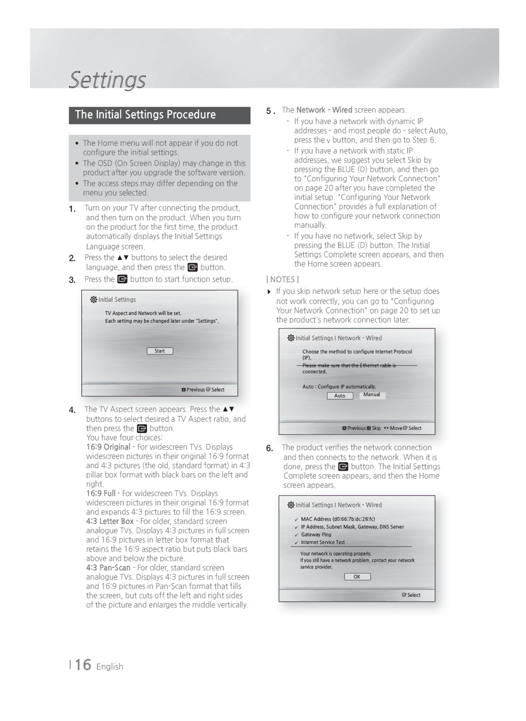 Samsung HT-H4550R/EN, HT-H4500R/EN, HT-H4500R/ZF Initial Settings Procedure, Press the E button to start function setup 