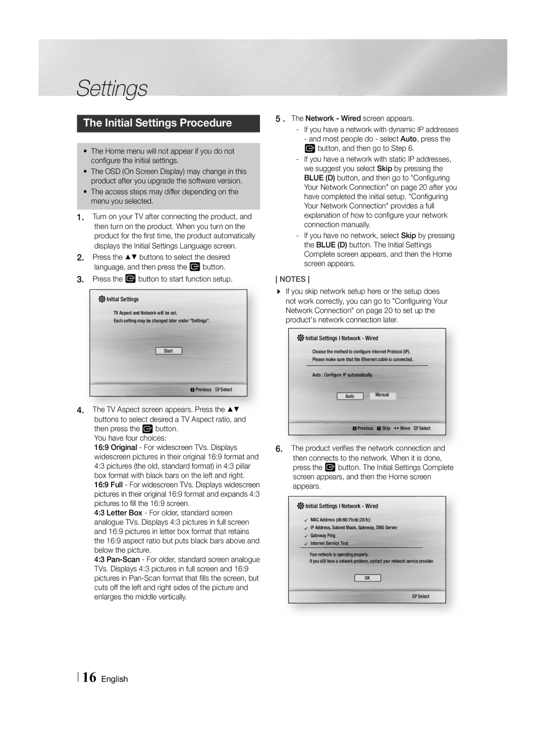 Samsung HT-H4550R/TK manual Initial Settings Procedure, Access steps may differ depending on the menu you selected 