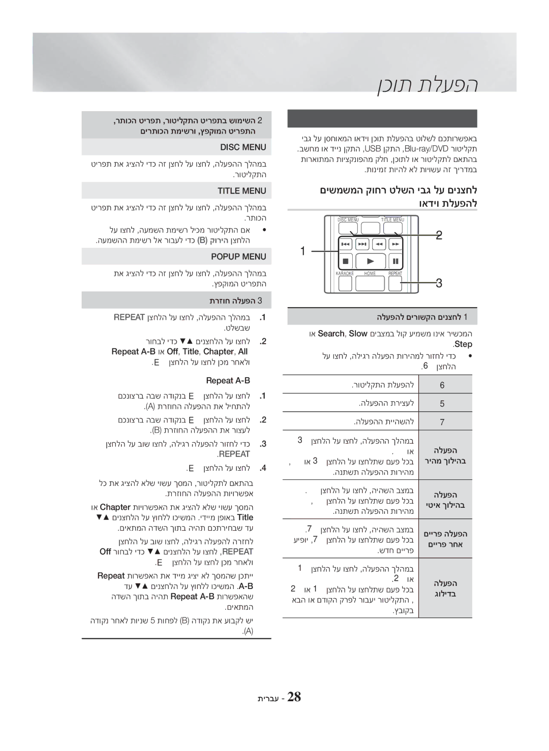 Samsung HT-H5500K/SQ manual ואדיו תלעפהב הטילש 