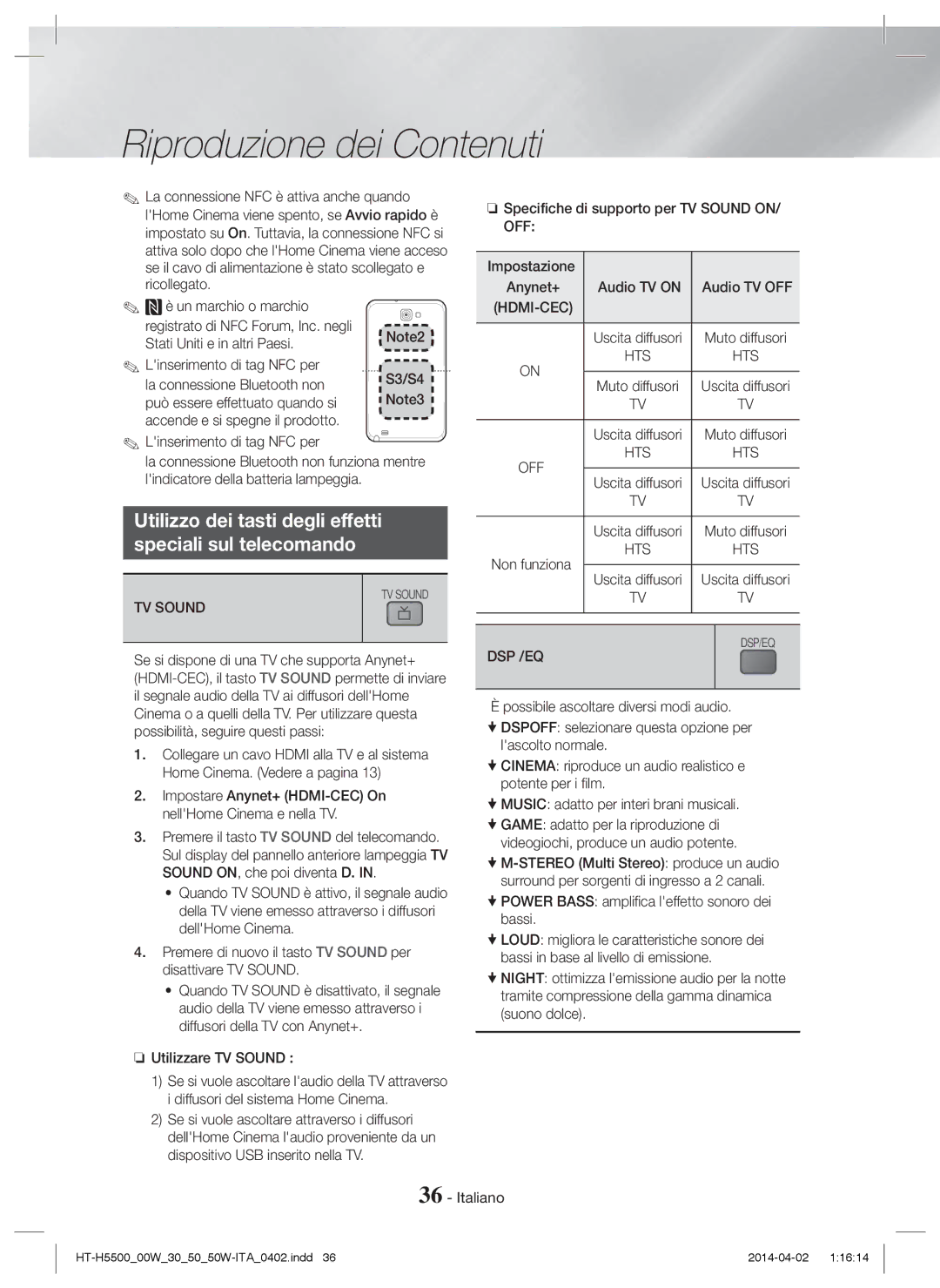 Samsung HT-H5530/ZF, HT-H5530/EN Utilizzo dei tasti degli effetti Speciali sul telecomando, La connessione Bluetooth non 