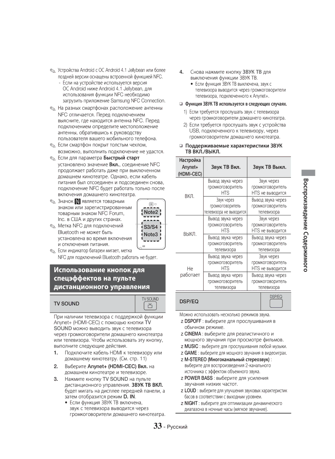 Samsung HT-H5530K/RU, HT-H5550K/RU manual TV Sound, Hts 