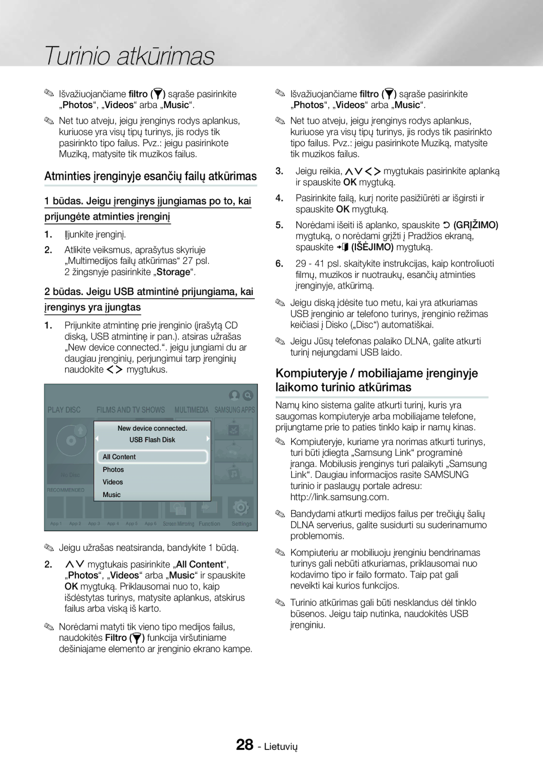 Samsung HT-H7750WM/EN manual IĮjunkite įrenginį, Naudokite mygtukus 