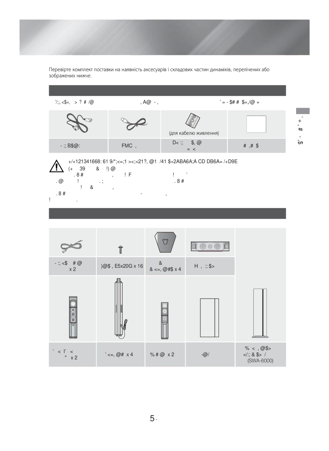 Samsung HT-H7750WM/RU manual Аксесуари, Складові частини динаміків, Початок, Роботи 