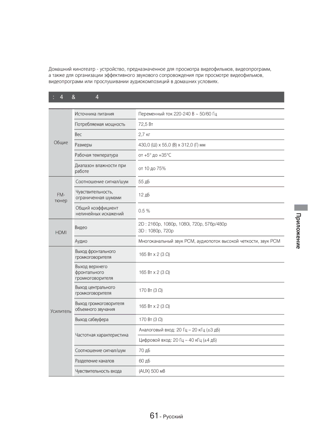 Samsung HT-H7750WM/RU manual Технические характеристики, 3D 1080p, 720p, Аудио 