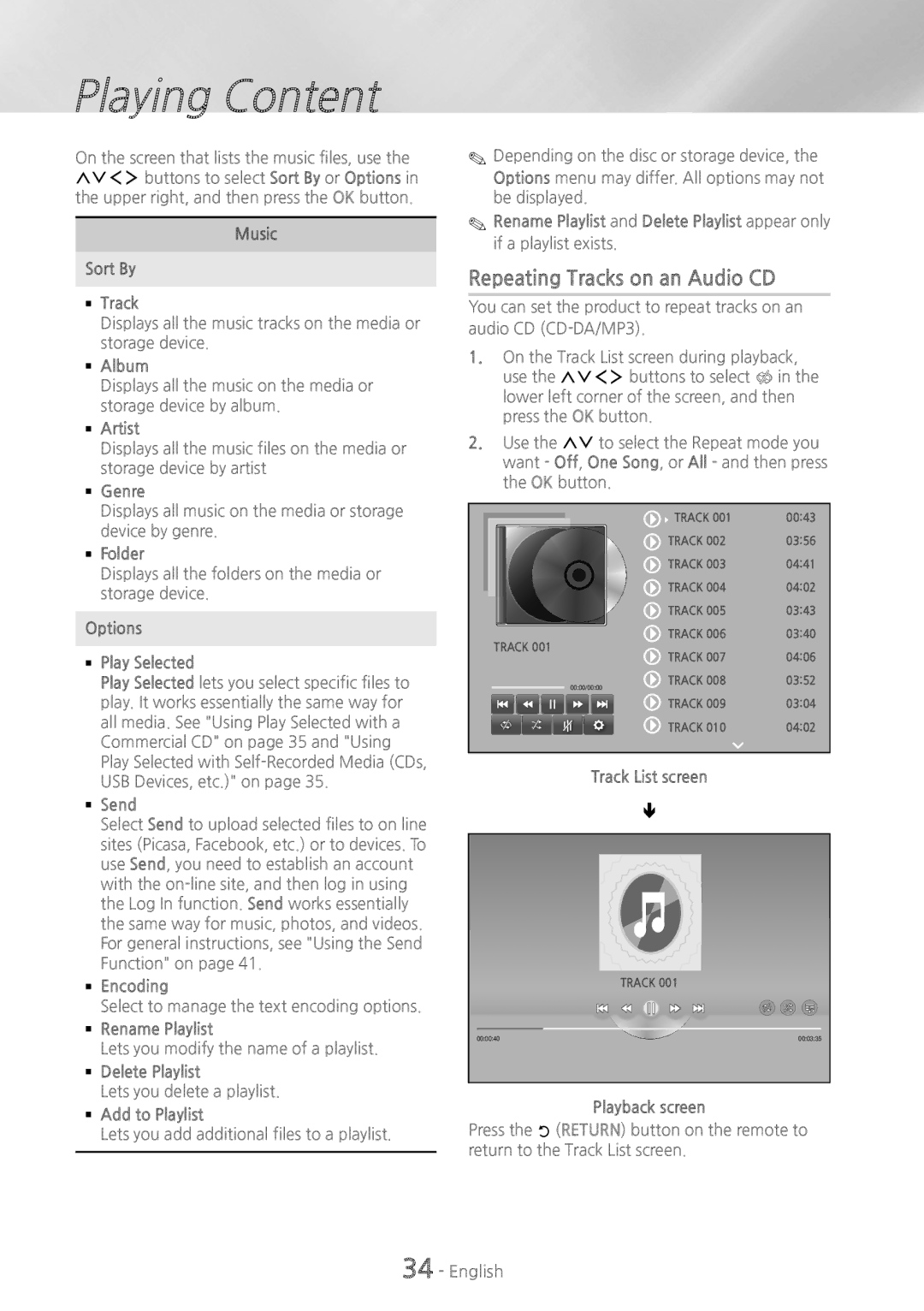 Samsung HT-H7500WM/XE, HT-H7750WM/TK, HT-H7750WM/EN, HT-H7500WM/EN, HT-H7750WM/ZF manual Repeating Tracks on an Audio CD 