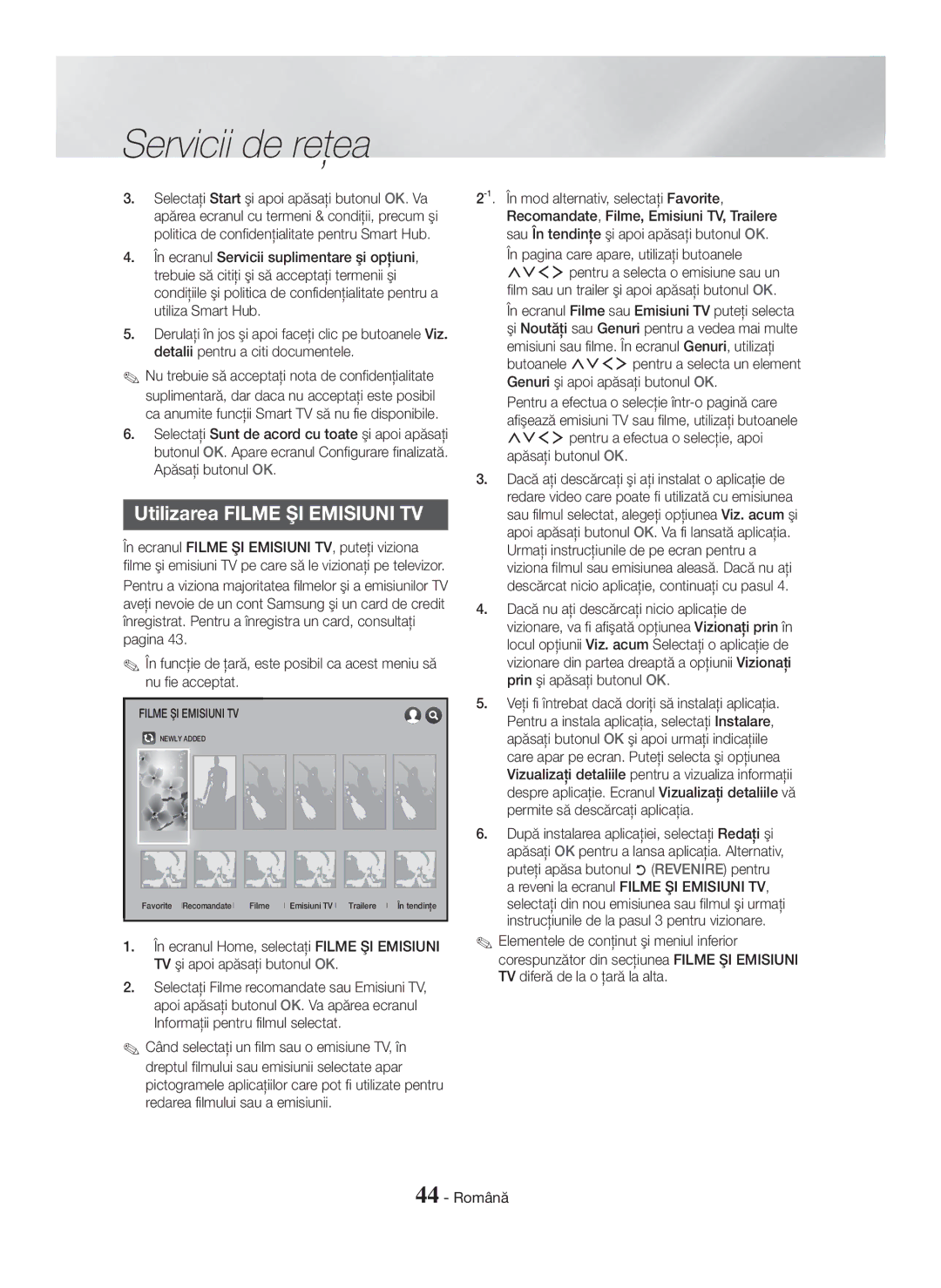 Samsung HT-H7750WM/EN, HT-H7750WM/TK, HT-H7500WM/EN, HT-H7750WM/ZF manual Utilizarea Filme ŞI Emisiuni TV 