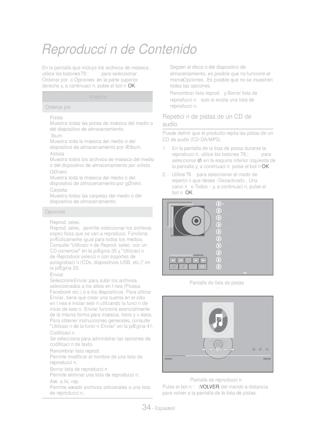 Samsung HT-H7750WM/ZF, HT-H7500WM/ZF manual Repetición de pistas de un CD de audio 