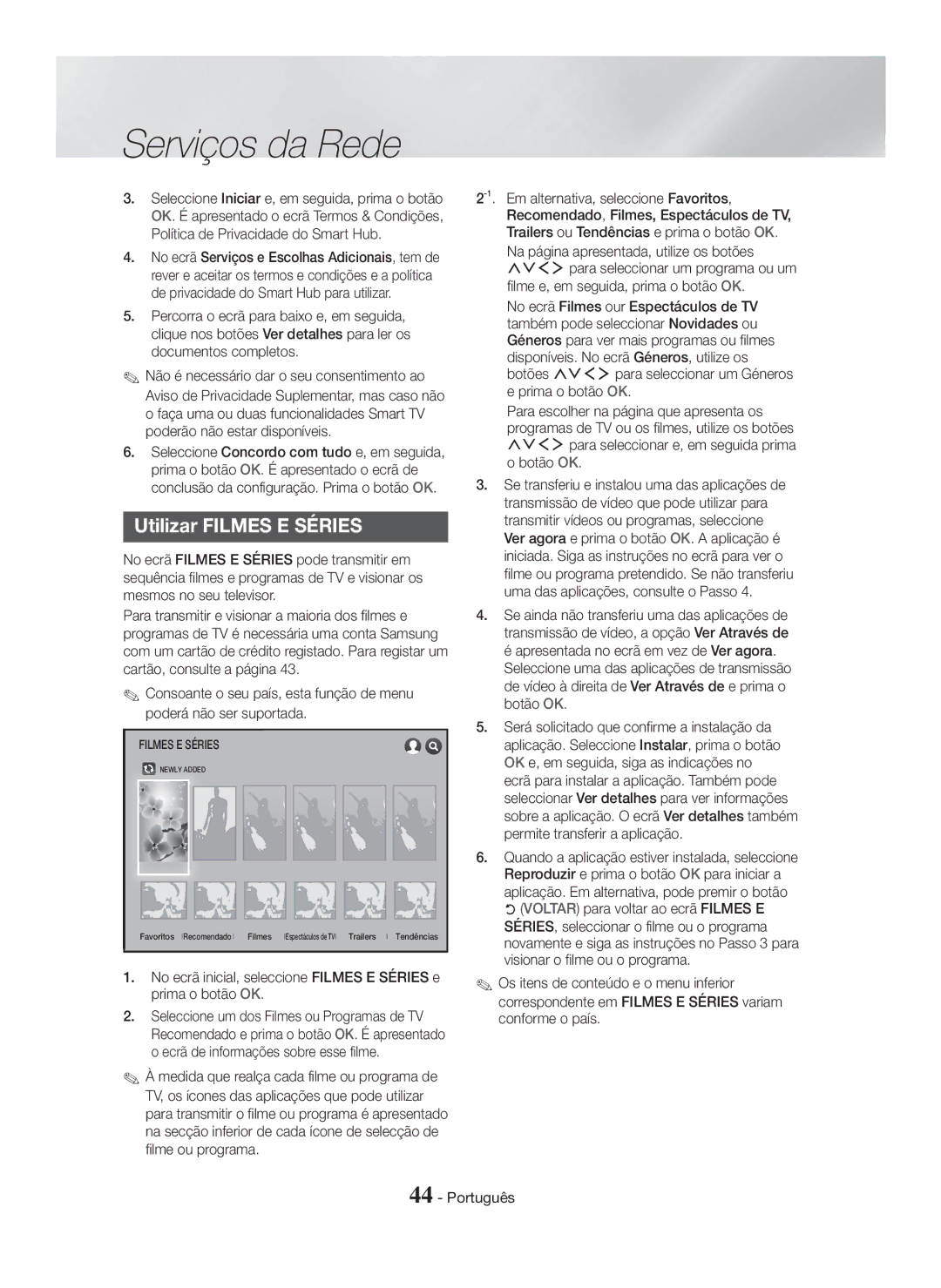 Samsung HT-H7500WM/ZF, HT-H7750WM/ZF manual Utilizar Filmes E Séries 