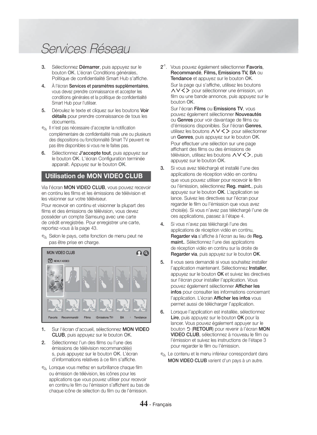 Samsung HT-H7750WM/ZF, HT-H7500WM/ZF manual Utilisation de MON Video Club 