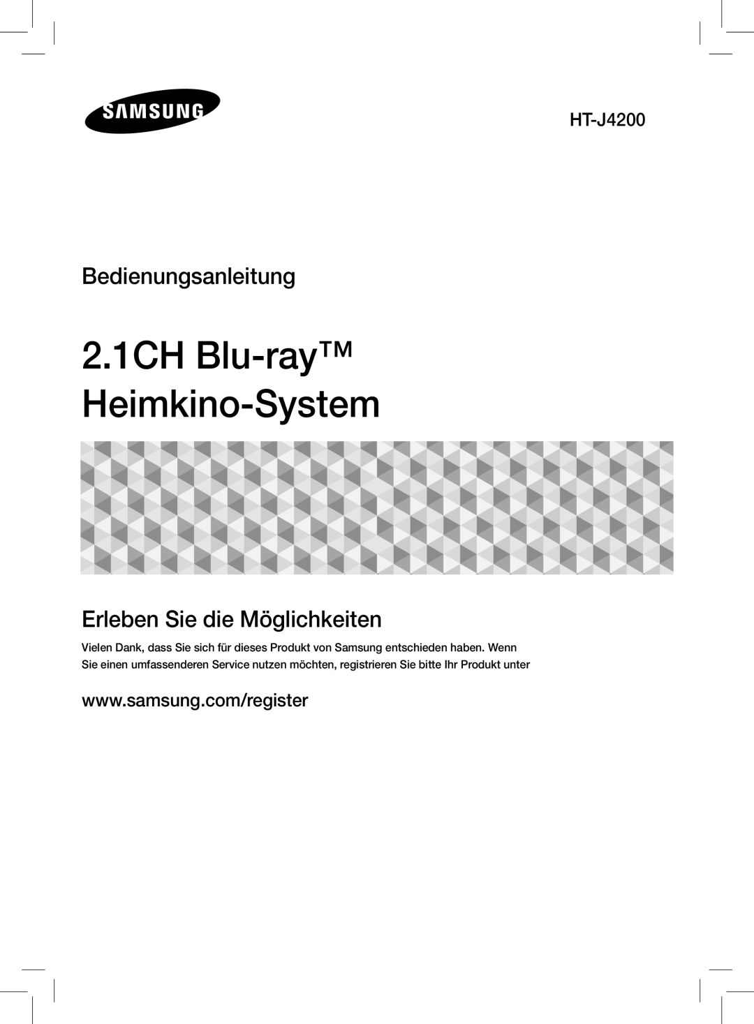 Samsung HT-J4200/ZF, HT-J4200/EN manual 1CH Blu-ray Heimkino-System 