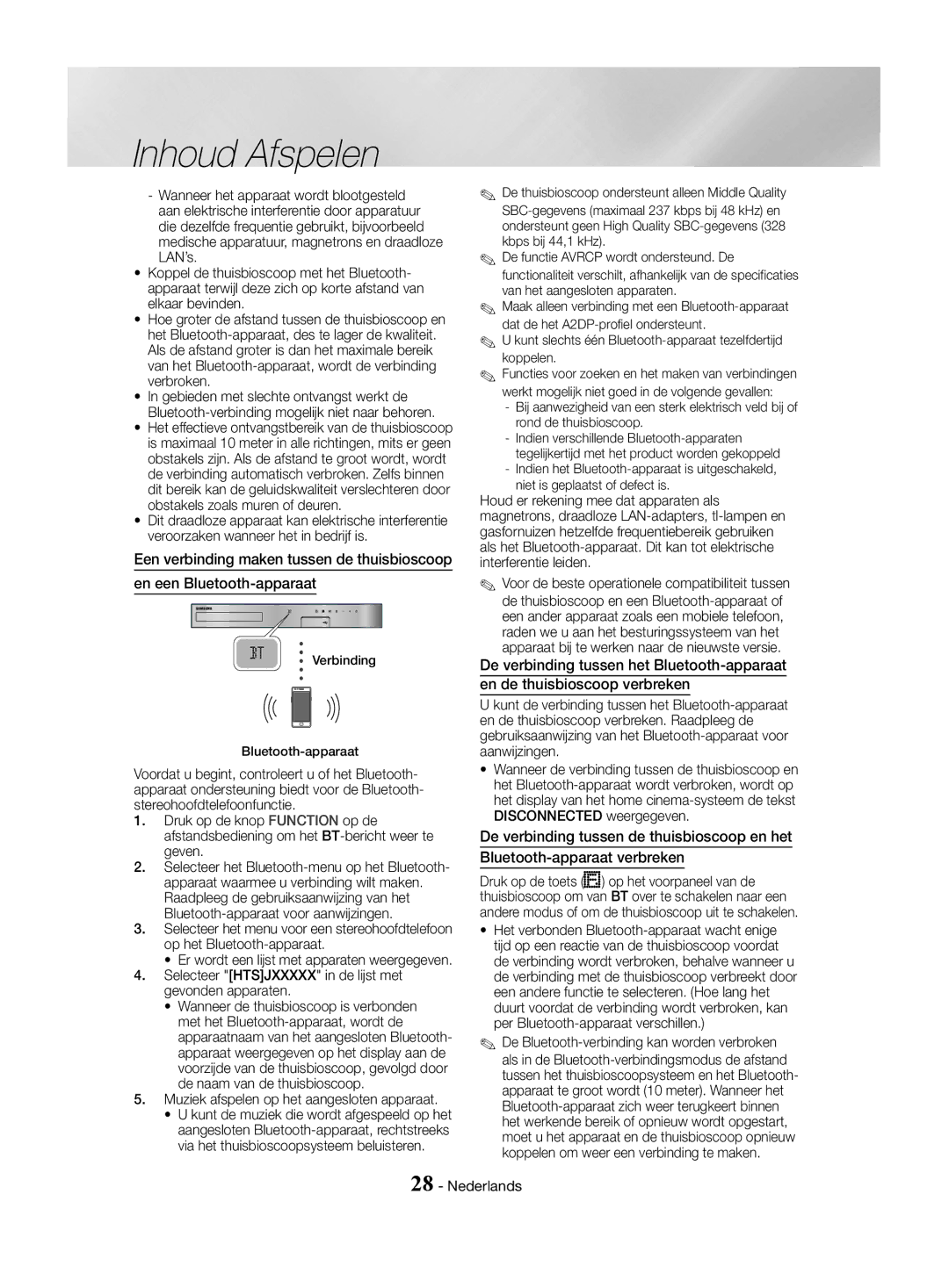 Samsung HT-J4550/EN, HT-J4530/EN, HT-J4500/EN manual Muziek afspelen op het aangesloten apparaat 