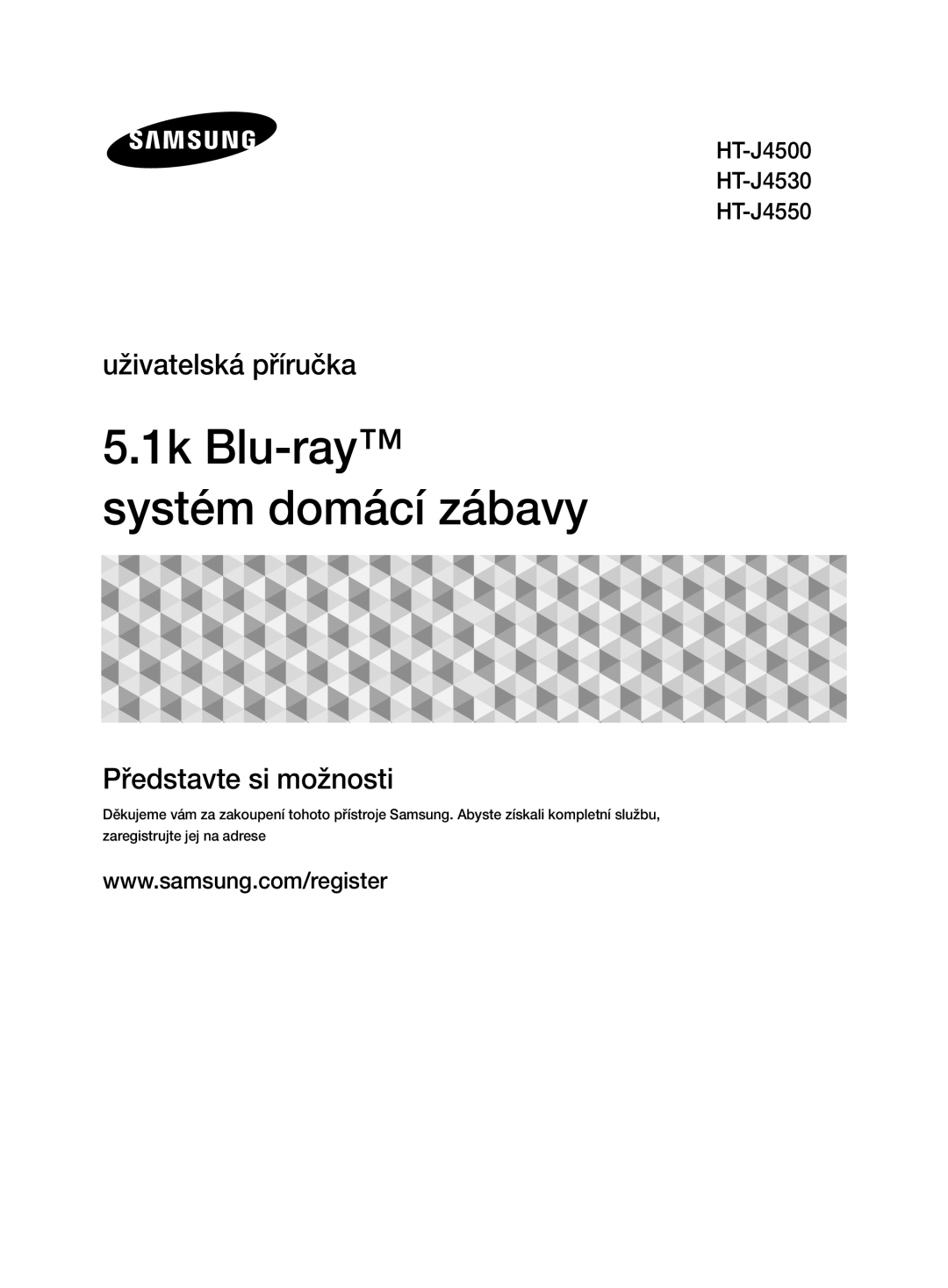 Samsung HT-J4530/EN, HT-J4550/EN, HT-J4500/EN manual 1k Blu-ray Systém domácí zábavy 