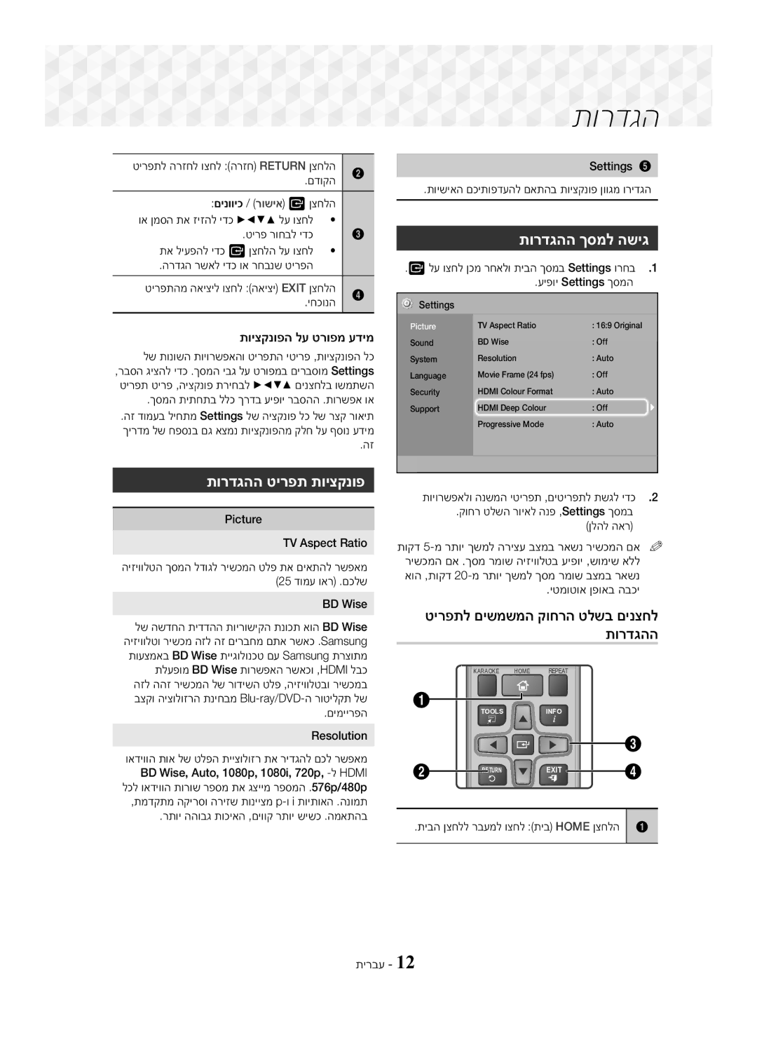 Samsung HT-J5100K/SQ manual תורדגהה ךסמל השיג, תויצקנופה לע טרופמ עדימ 