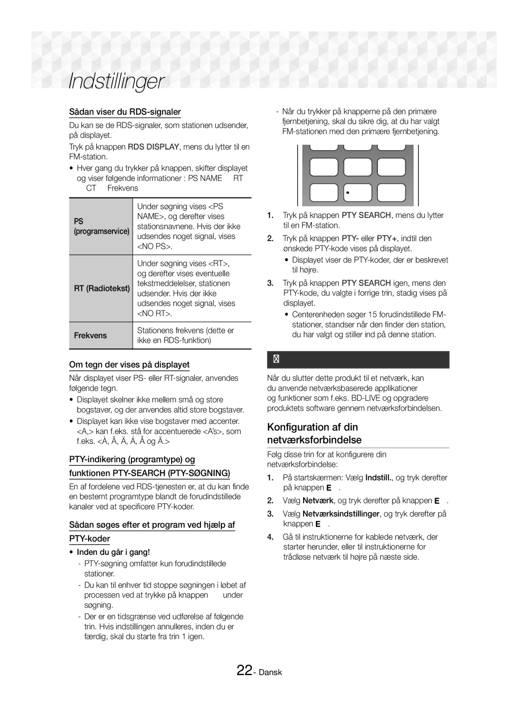 Samsung HT-J5500/EN, HT-J5550W/EN, HT-J5550W/ZF, HT-J5500/ZF Netværksopsætning, Konfiguration af din netværksforbindelse 