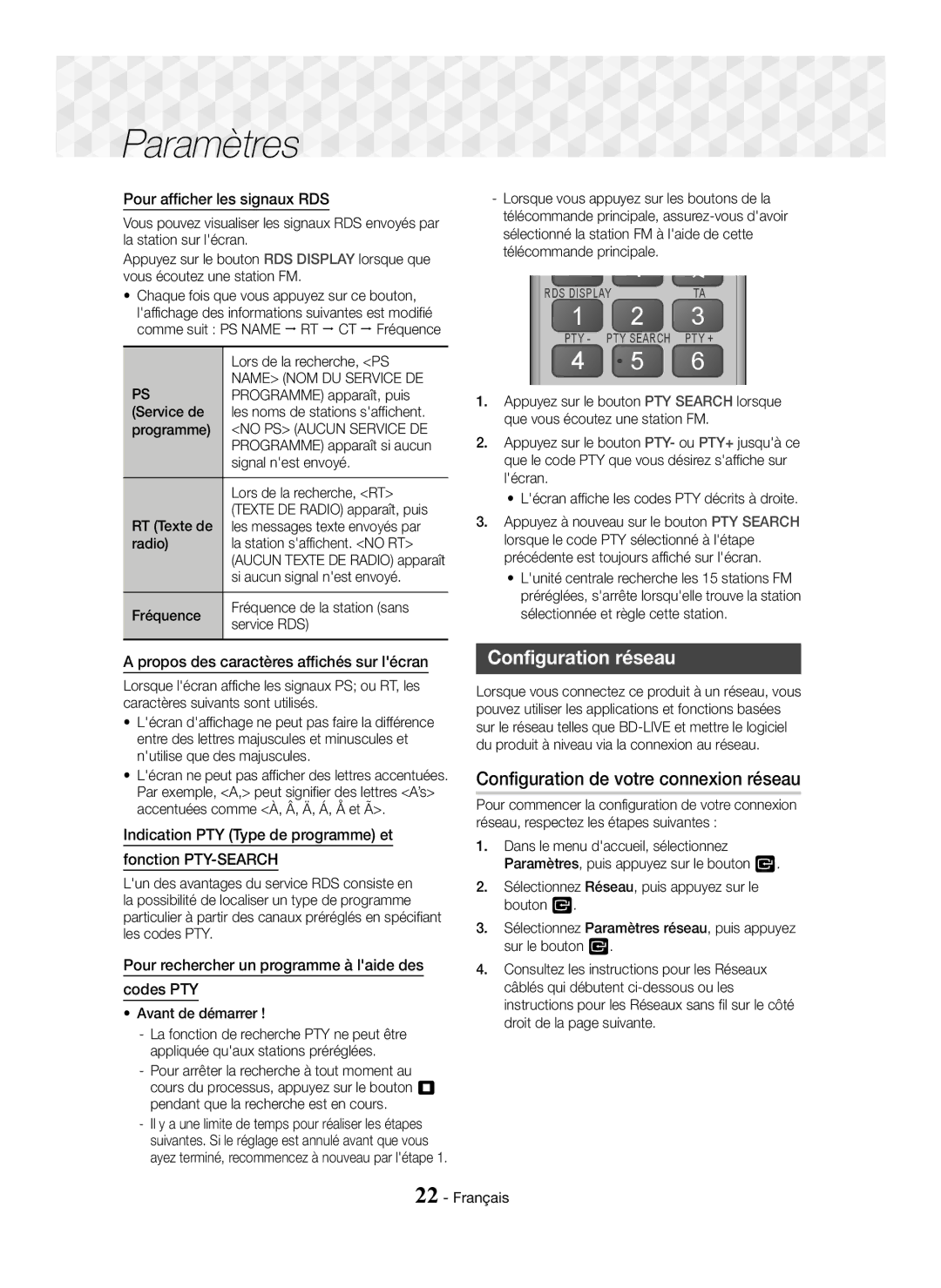 Samsung HT-J5550W/ZF, HT-J5500/EN, HT-J5550W/EN, HT-J5500/ZF Configuration réseau, Configuration de votre connexion réseau 