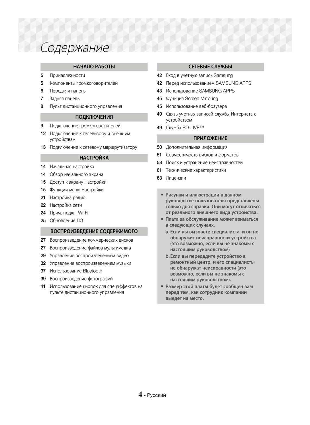 Samsung HT-J7750W/RU manual Содержание, Начало Работы 