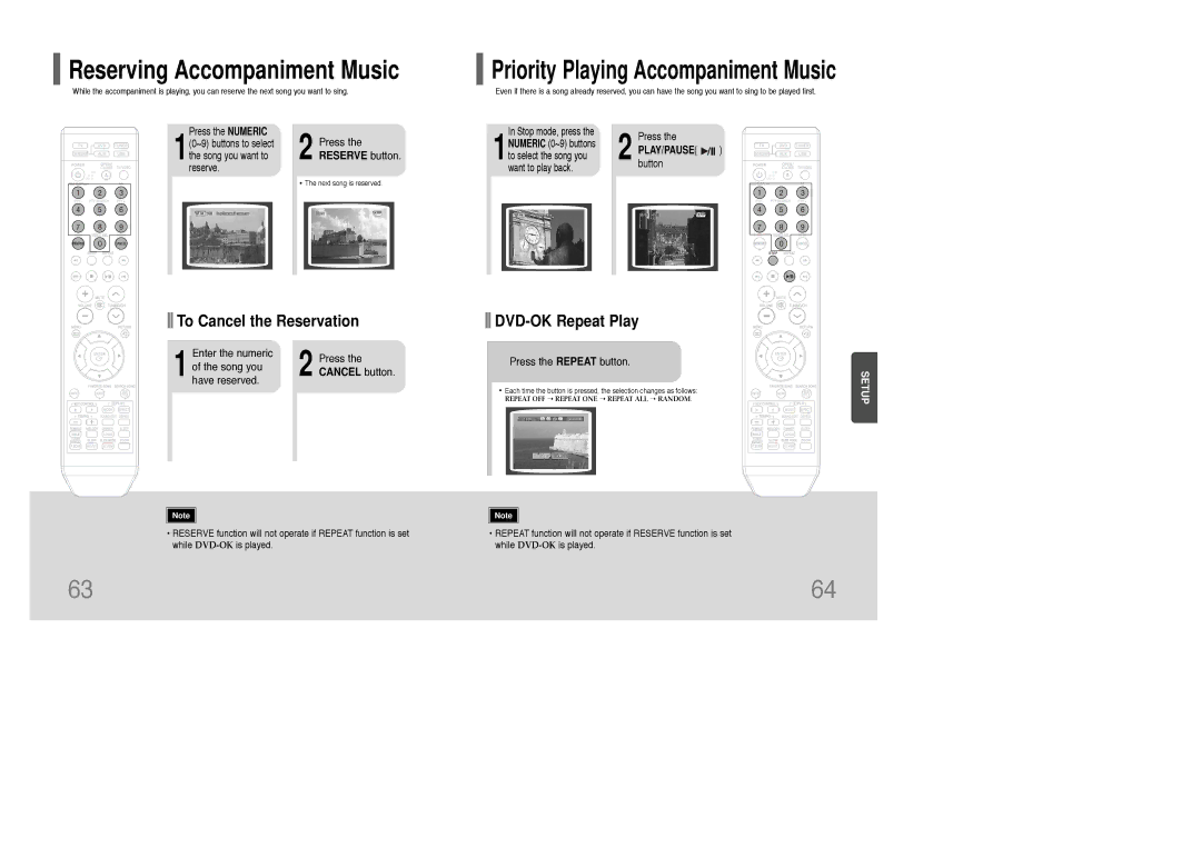 Samsung HT-TKQ25R/XFU, HT-KQ20R/XFU manual To Cancel the Reservation, DVD-OK Repeat Play, Reserve button, Cancel button 