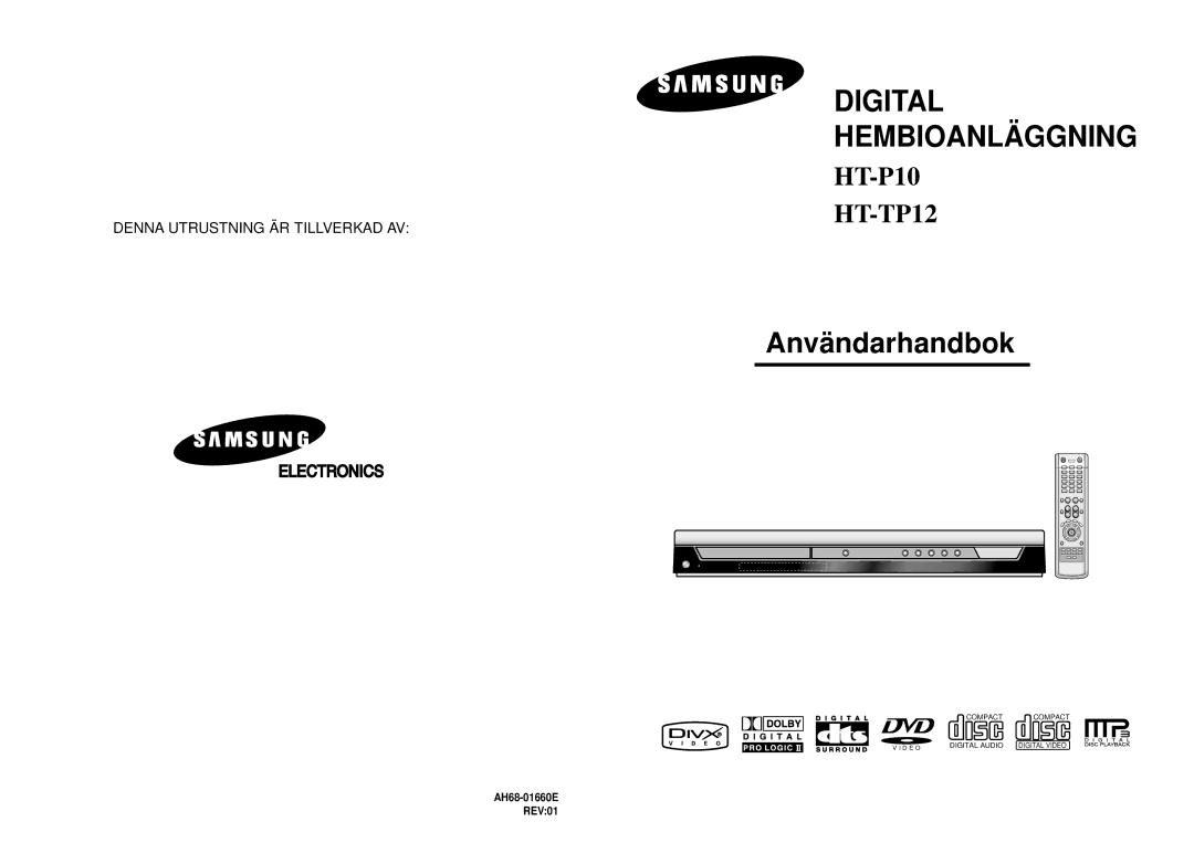 Samsung HT-P10R/EDC manual Användarhandbok 