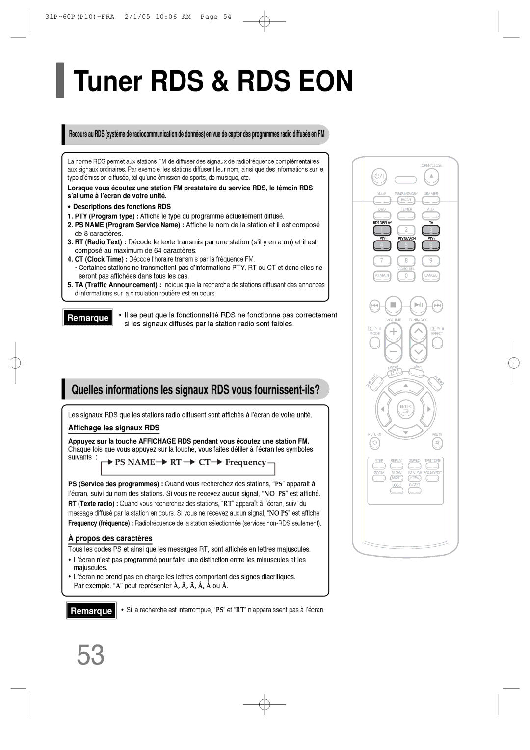 Samsung HT-P10R/ELS, HT-P10R/EDC manual Tuner RDS & RDS EON, Quelles informations les signaux RDS vous fournissent-ils? 