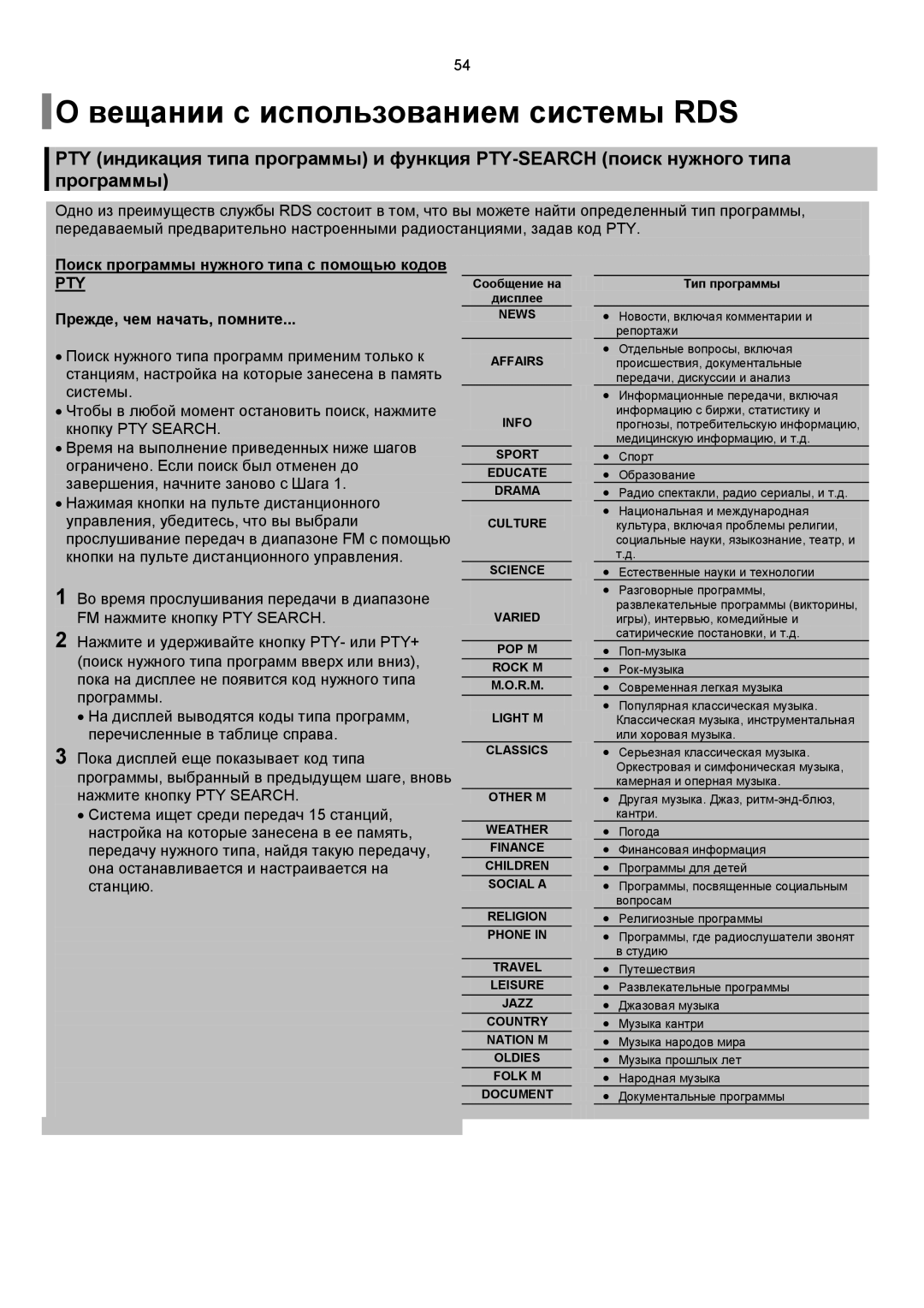 Samsung HT-P10R/XFO, HT-P10KR/XFU, HT-TP12R/XFO Поиск программы нужного типа с помощью кодов, Прежде, чем начать, помните 