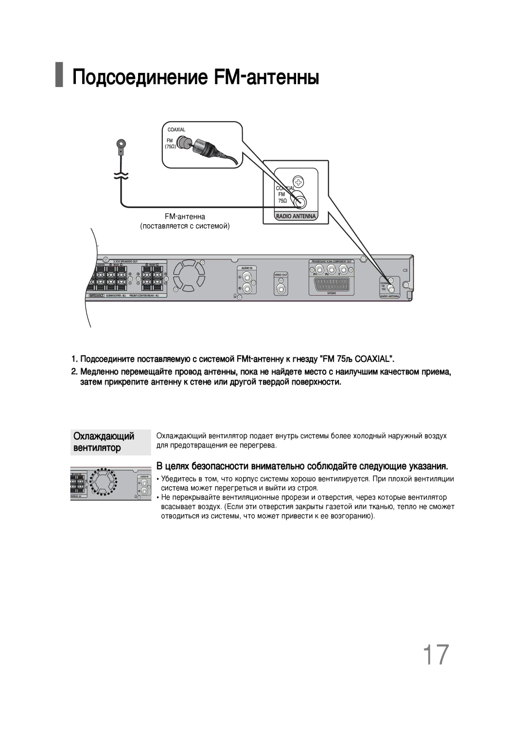 Samsung HT-P10KR/XFU, HT-P10R/XFO manual Èó‰Òóâ‰Ëìâìëâ Fm-‡Ìúâìì˚, ÉıÎ‡Ê‰‡˛˘ËÈ ‚ÂÌÚËÎﬂÚÓ, ÔÓÒÚ‡‚ÎﬂÂÚÒﬂ Ò Òëòúâïóè 