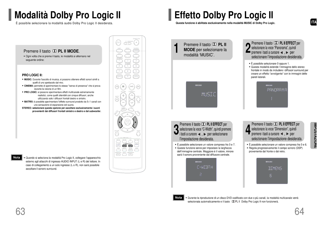 Samsung HT-P1200R/ELS manual Modalità Dolby Pro Logic, Effetto Dolby Pro Logic 