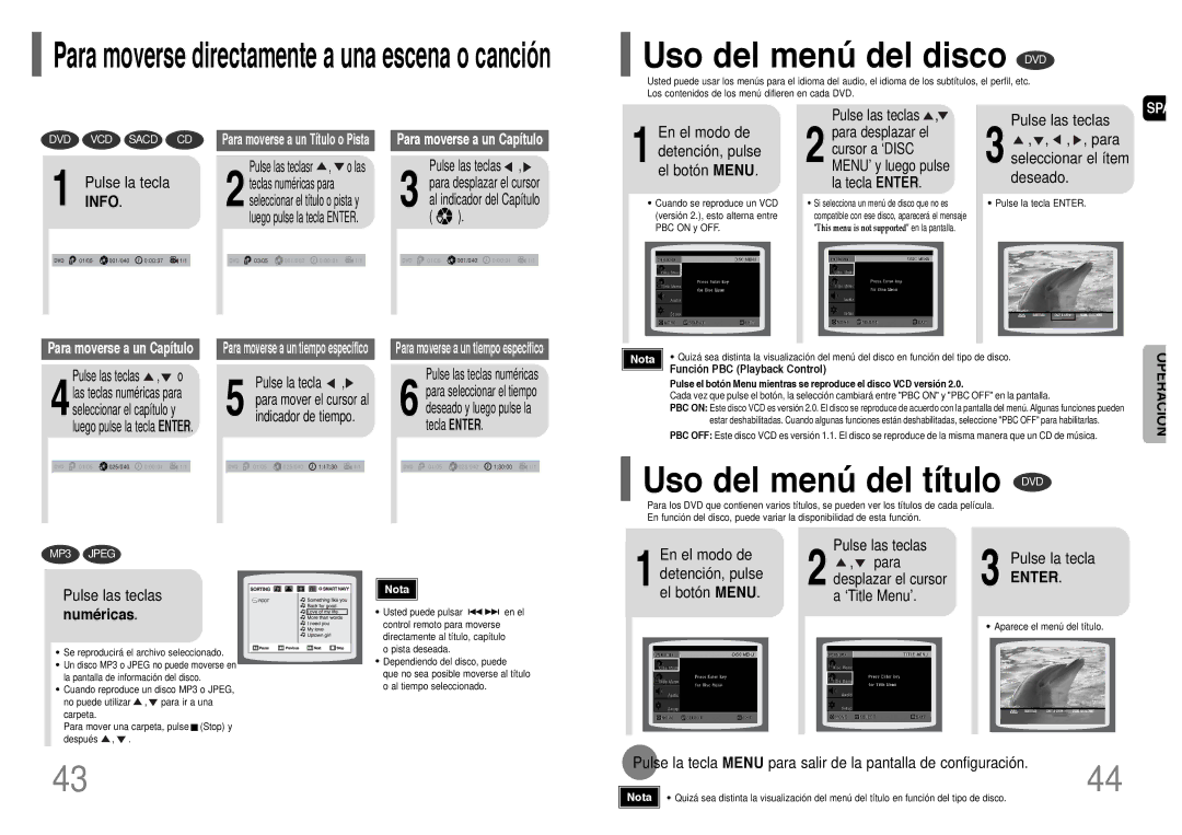 Samsung HT-P1200R/ELS manual Uso del menú del disco DVD, Uso del menú del título DVD 